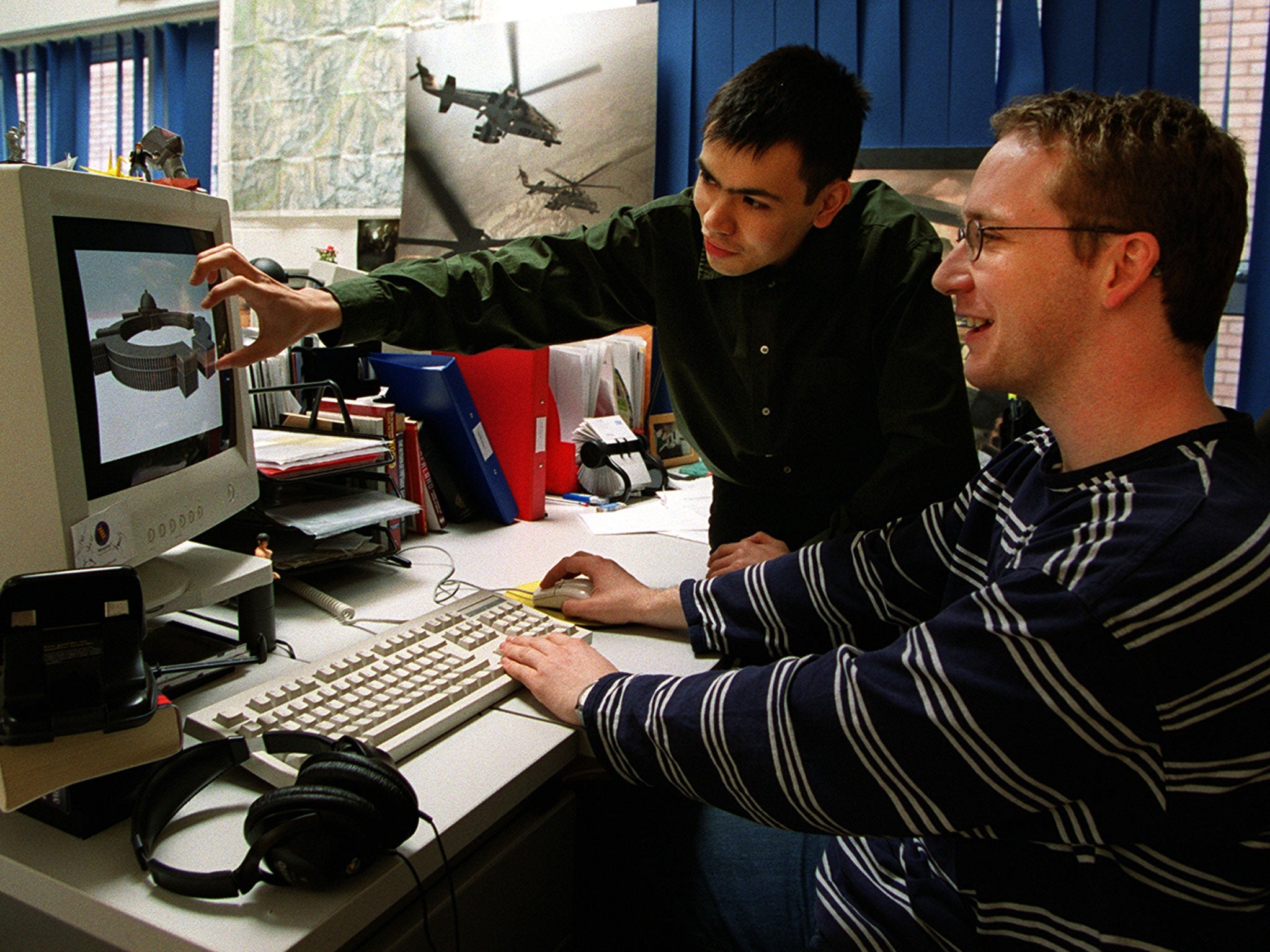 Joe Mc Donagh and Demis Hassabis, in the green shirt, in 1999 (david Sandison)