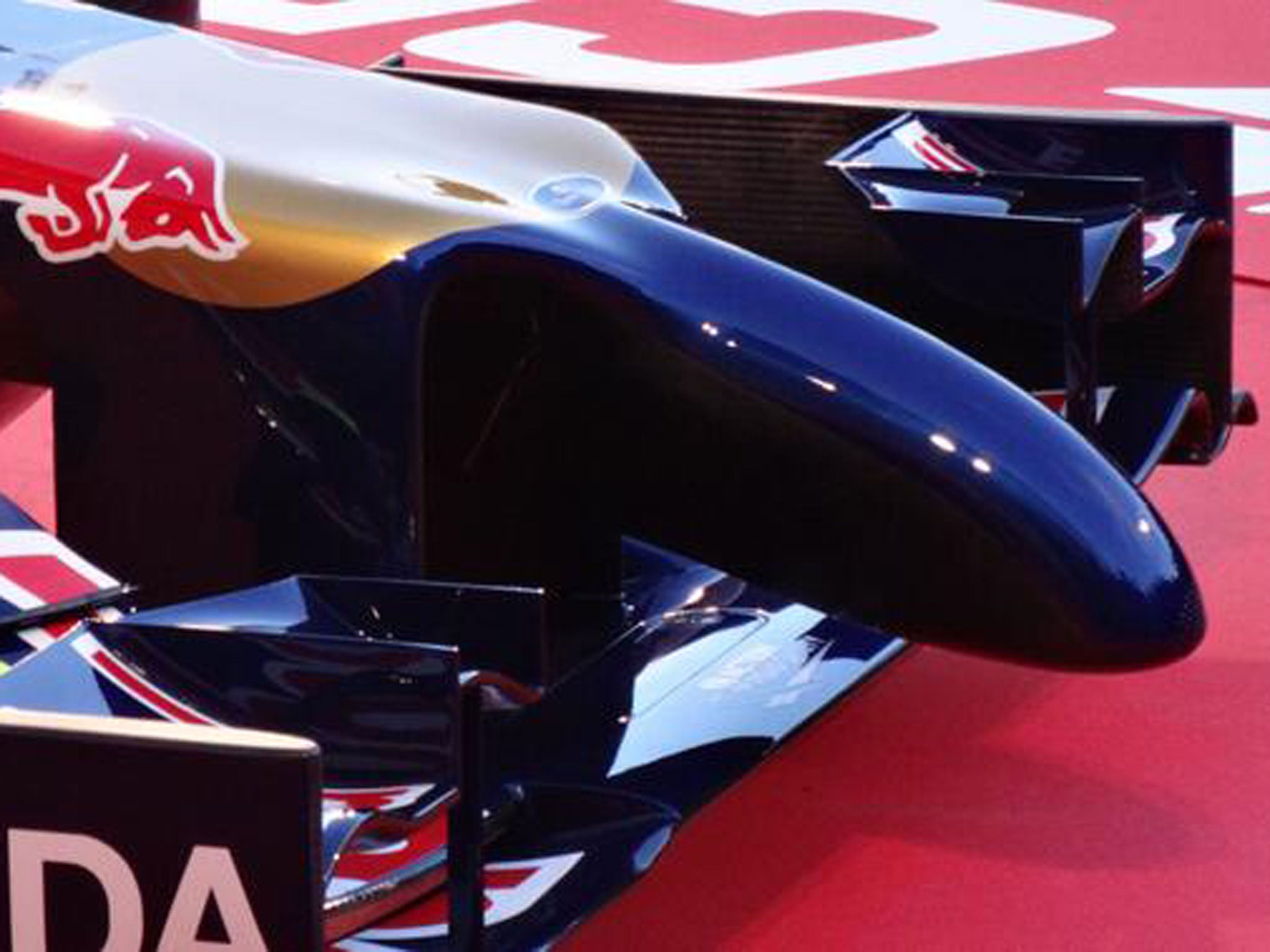 The 'anteater' nose of the Toro Rosso SRT9, likened to a sex toy by lingerie makers Ann Summers