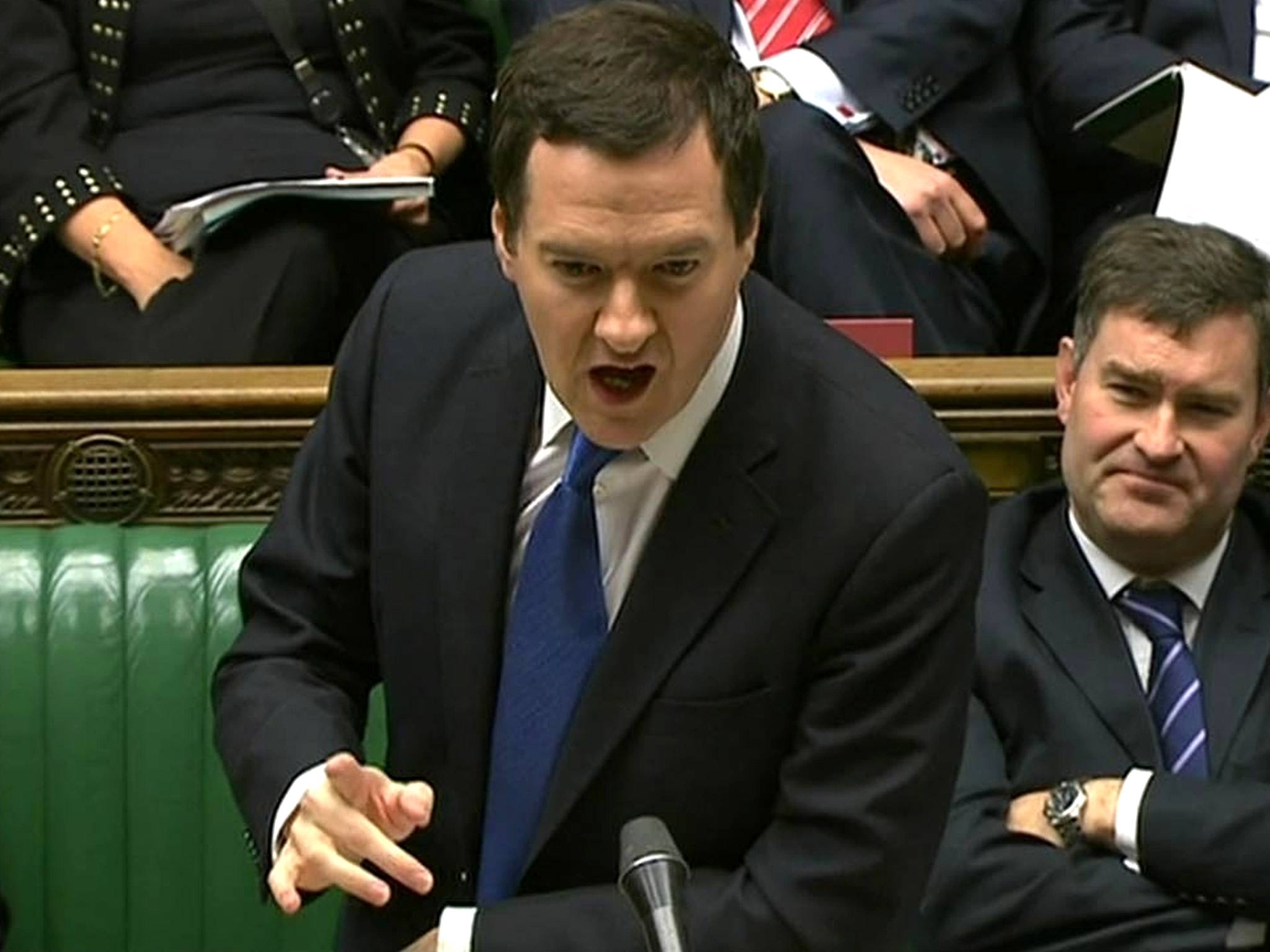 A defiant George Osborne during Treasury Questions in the House of Commons