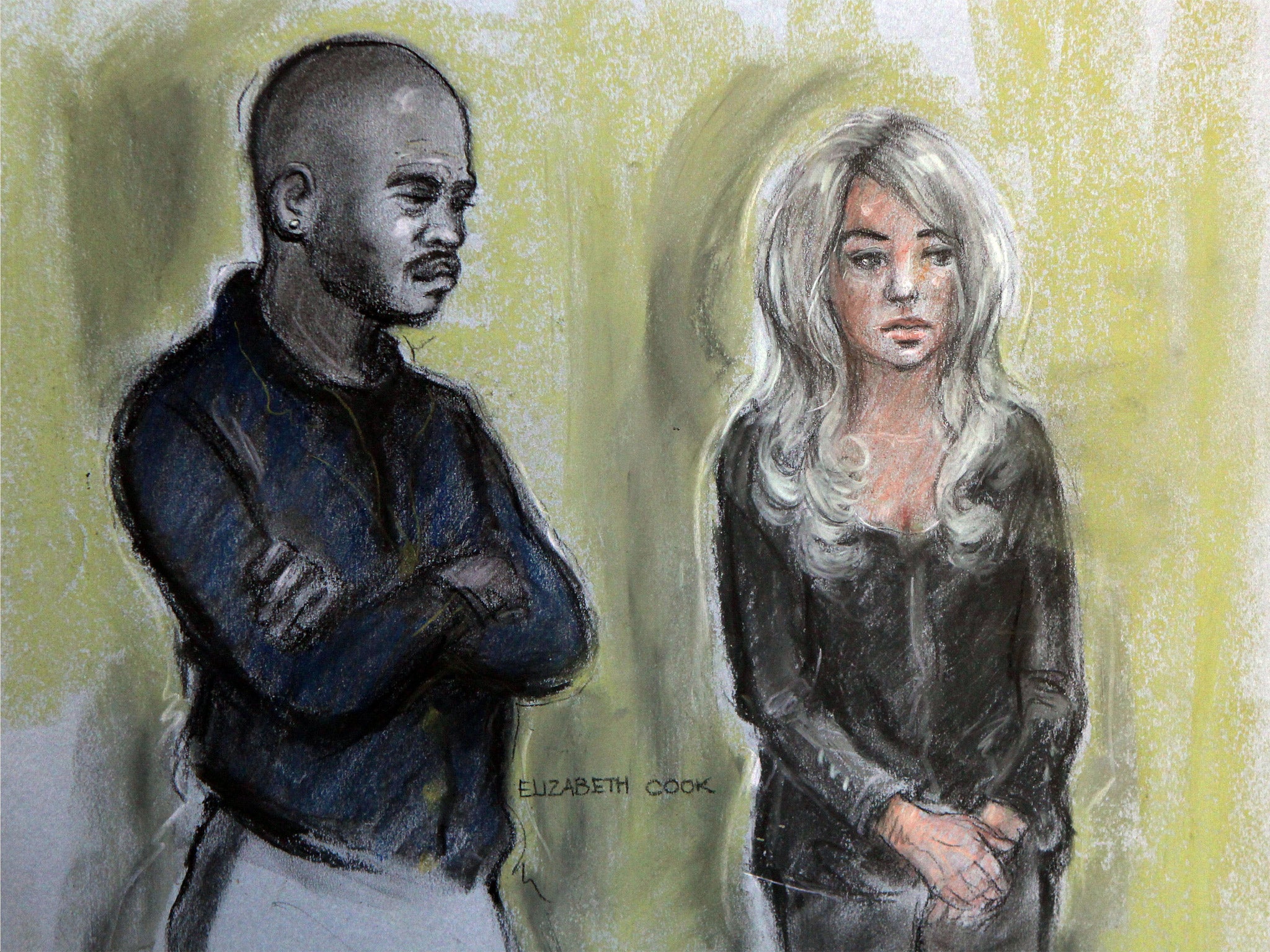 Mike GLC and Tulisa Contostavlos at Westminster Magistrates Court