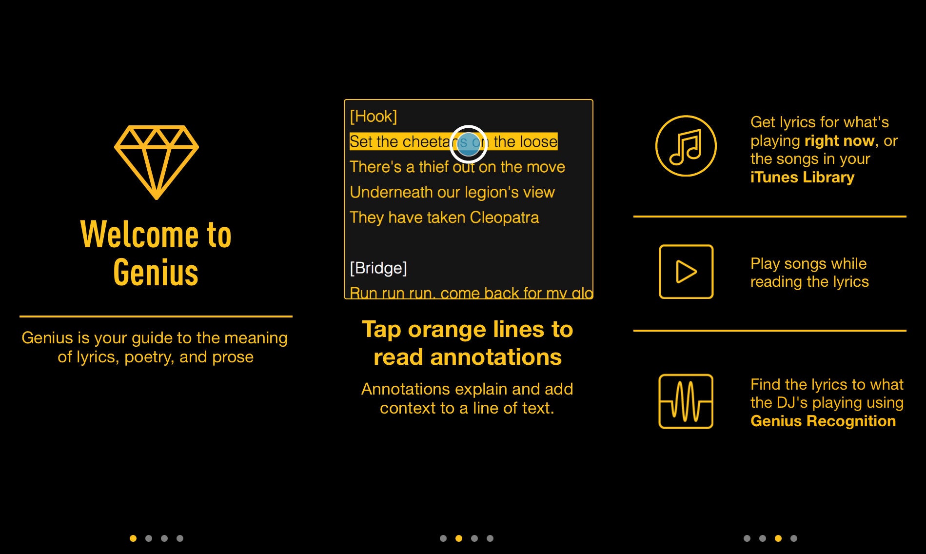 Introducing the Rap Genius iOS app - the basic instructions for using the app.