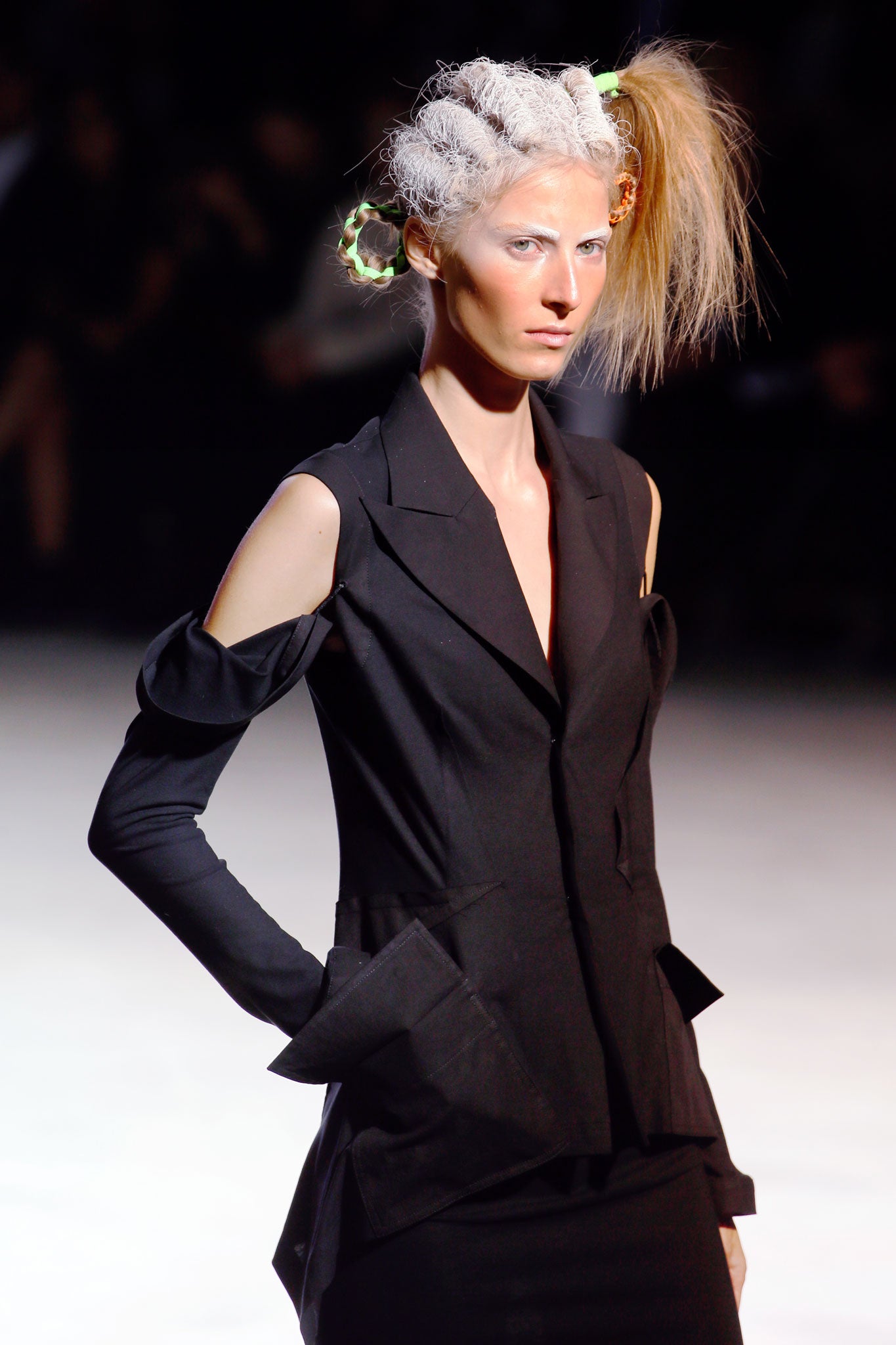 An outfit from Yohji Yamamoto's spring/summer 2014 collection