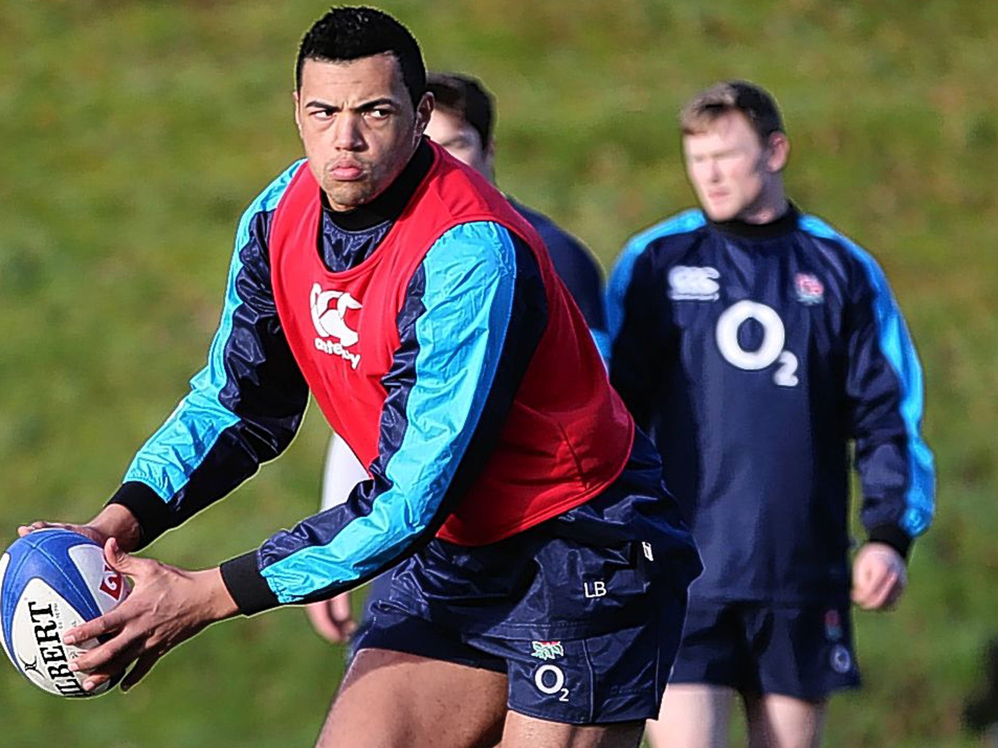 Luther Burrell trains at Pennyhill Park with England, for whom he is set to make his debut