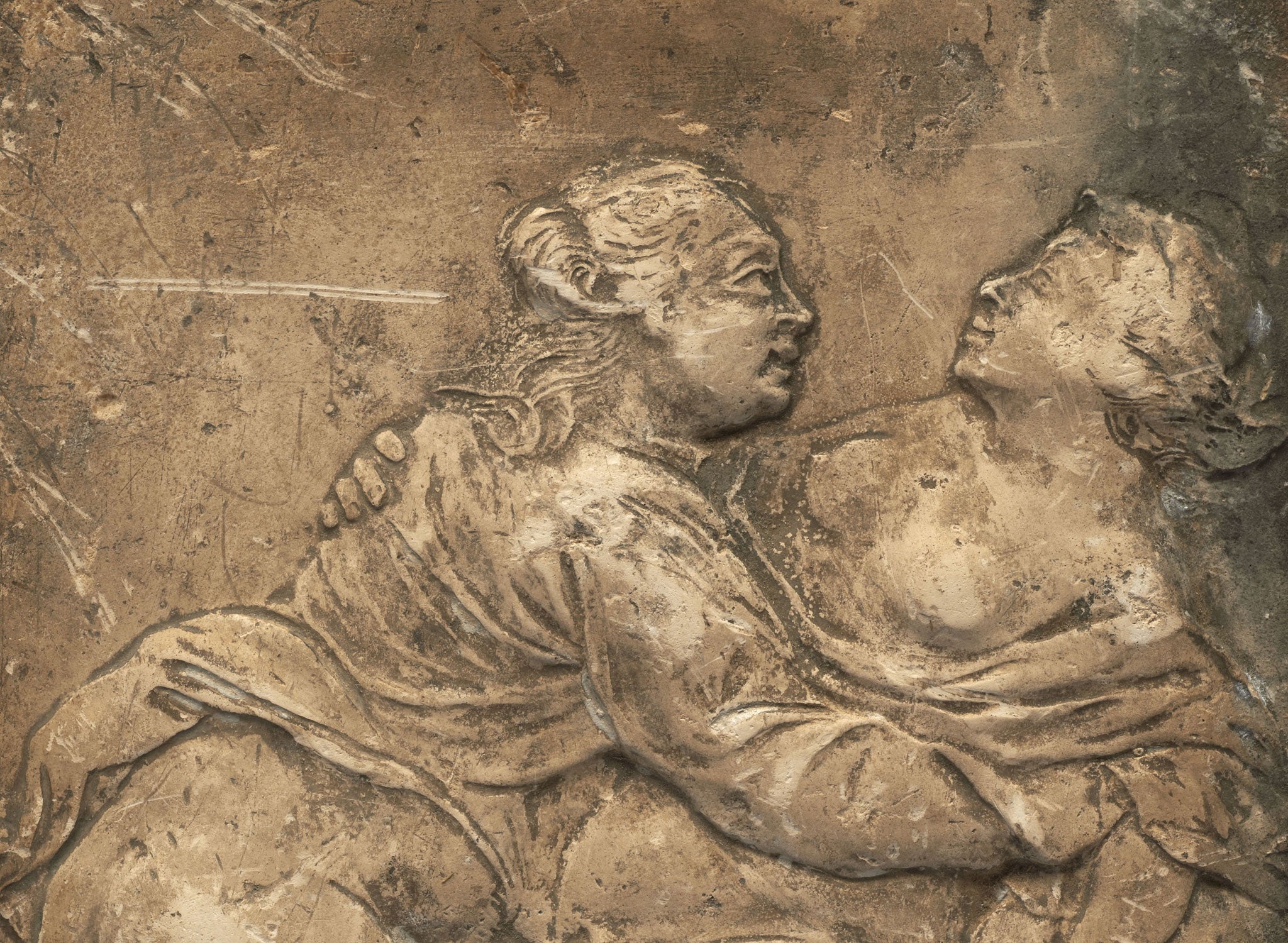 An 18th century erotic relief tile due to go on show at the Museum of London for Valentine's Day