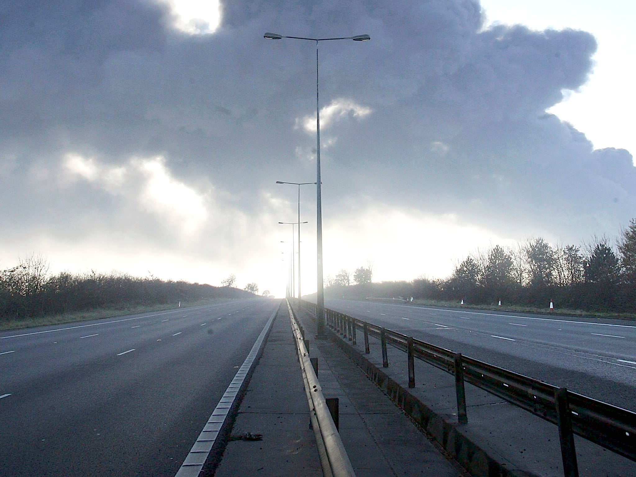 A stretch of the M1, the motorway where two men died on Thursday