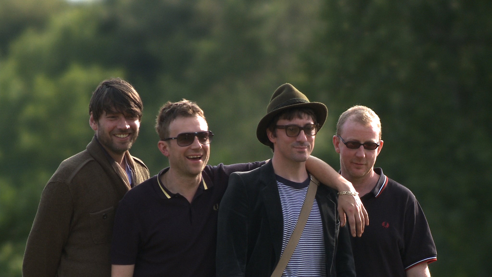 Blur's Alex James, Damon Albarn, Graham Cox and Dave Rowntree in 2012