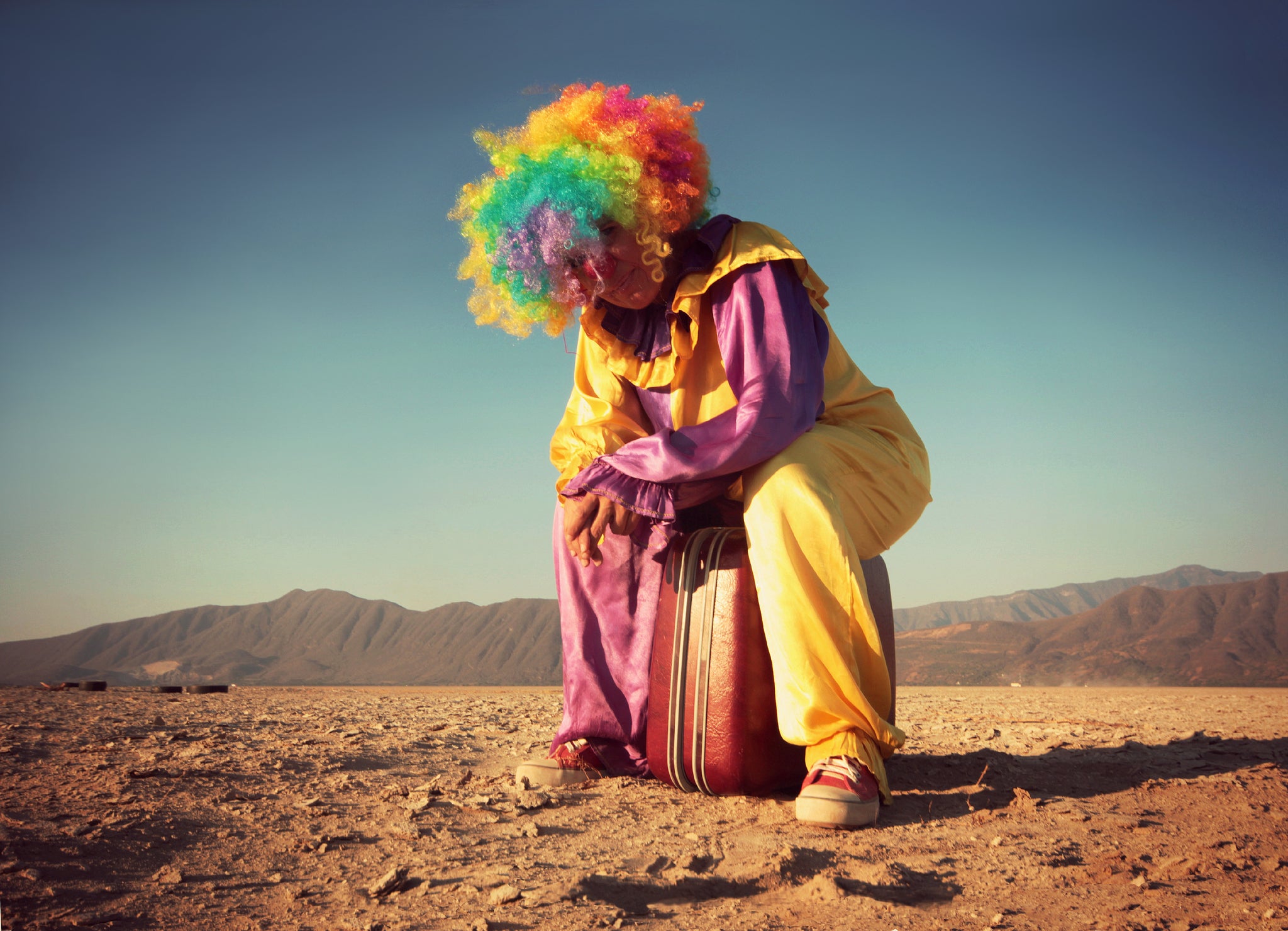 The clown (not pictured) is still on the large