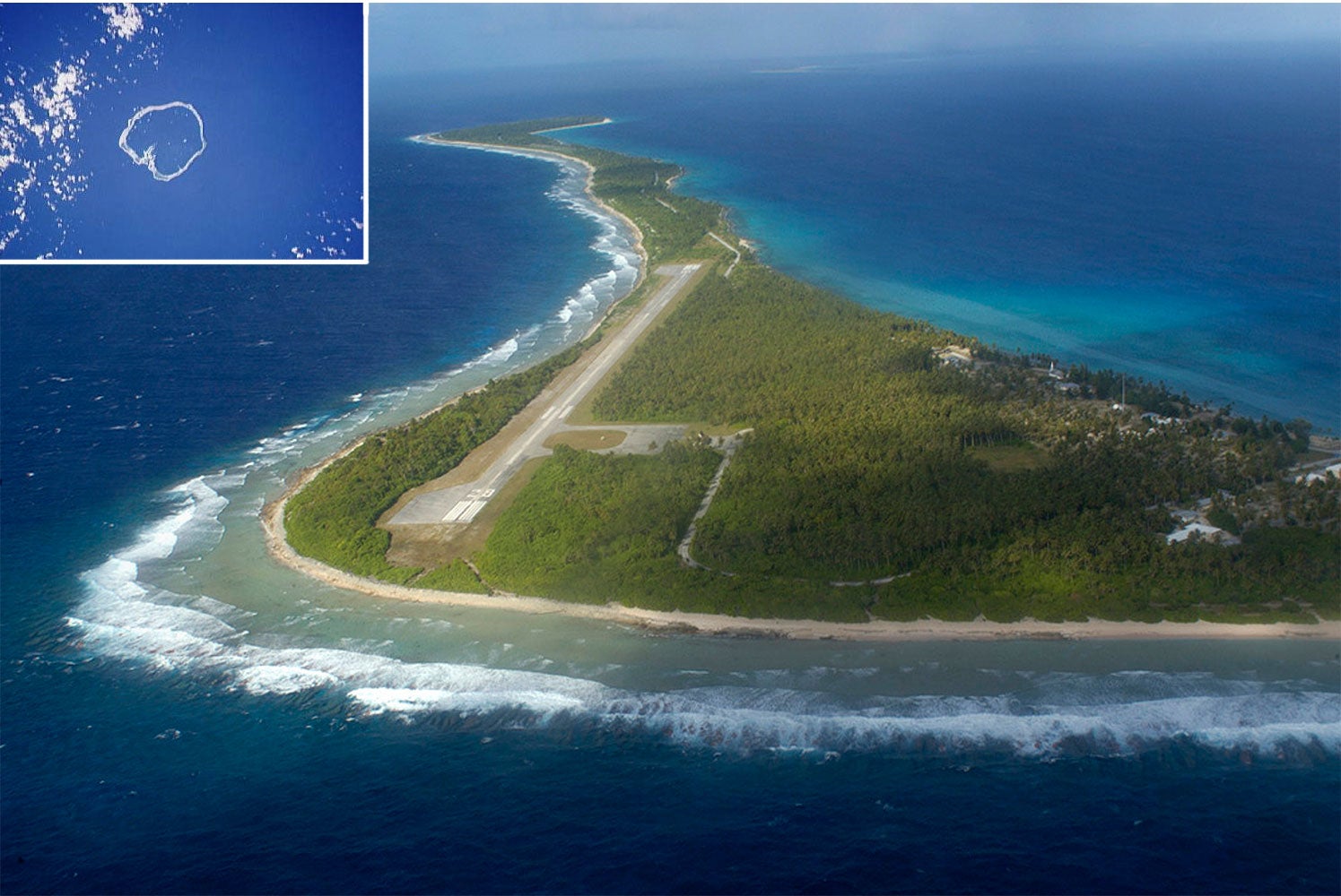 Jose Ivan was found washed up on Ebon Atoll (inset) which is part of the Marshall Islands