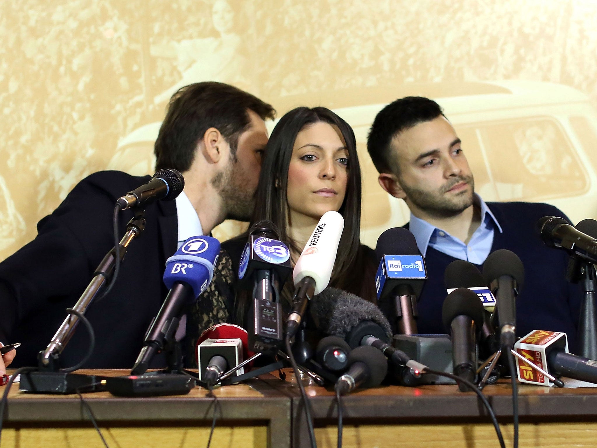 Meredith Kercher's siblings, Stephanie and Lyle, in Florence