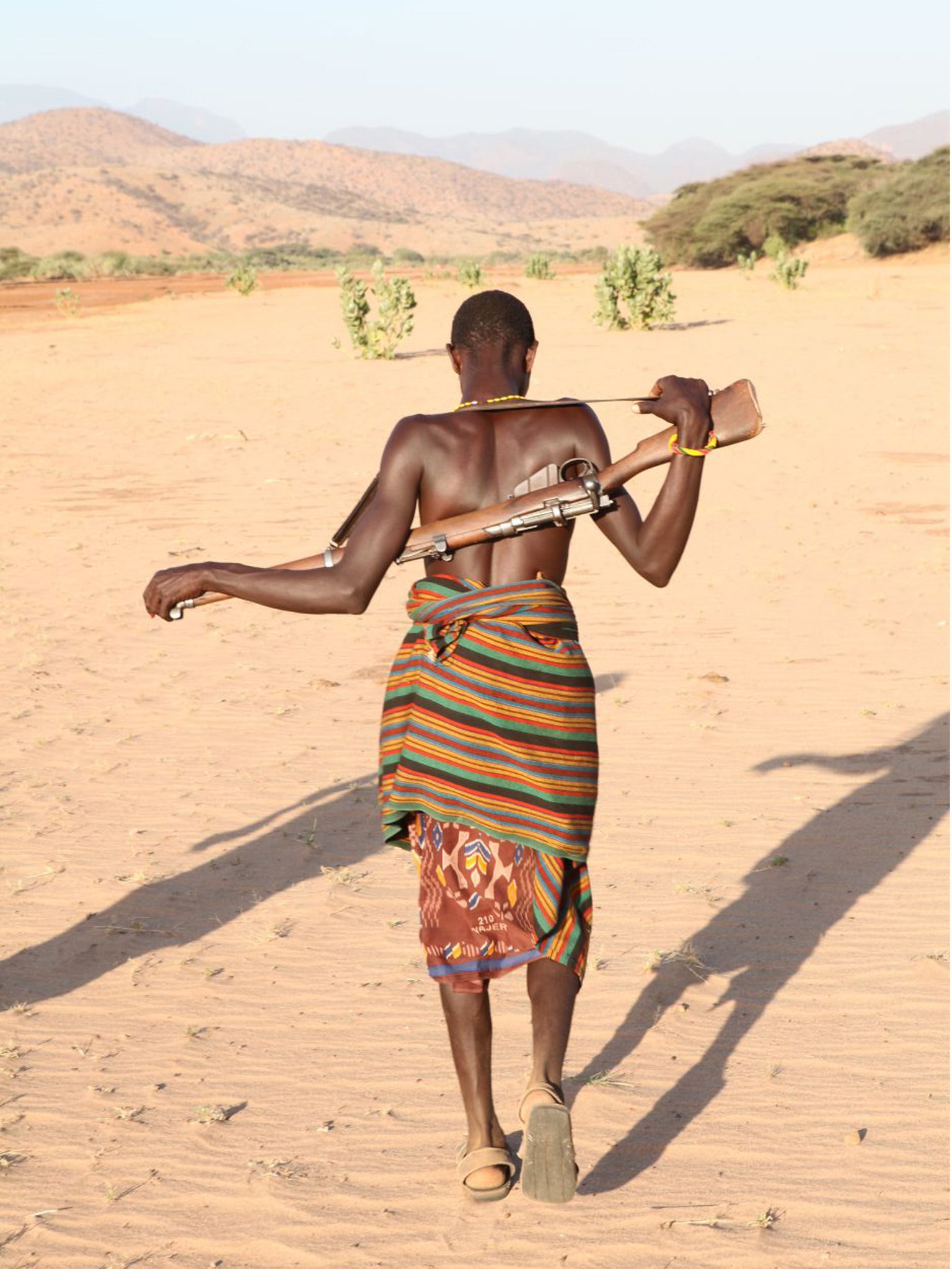 Young tribesmen helped to track poachers for days until rangers arrived