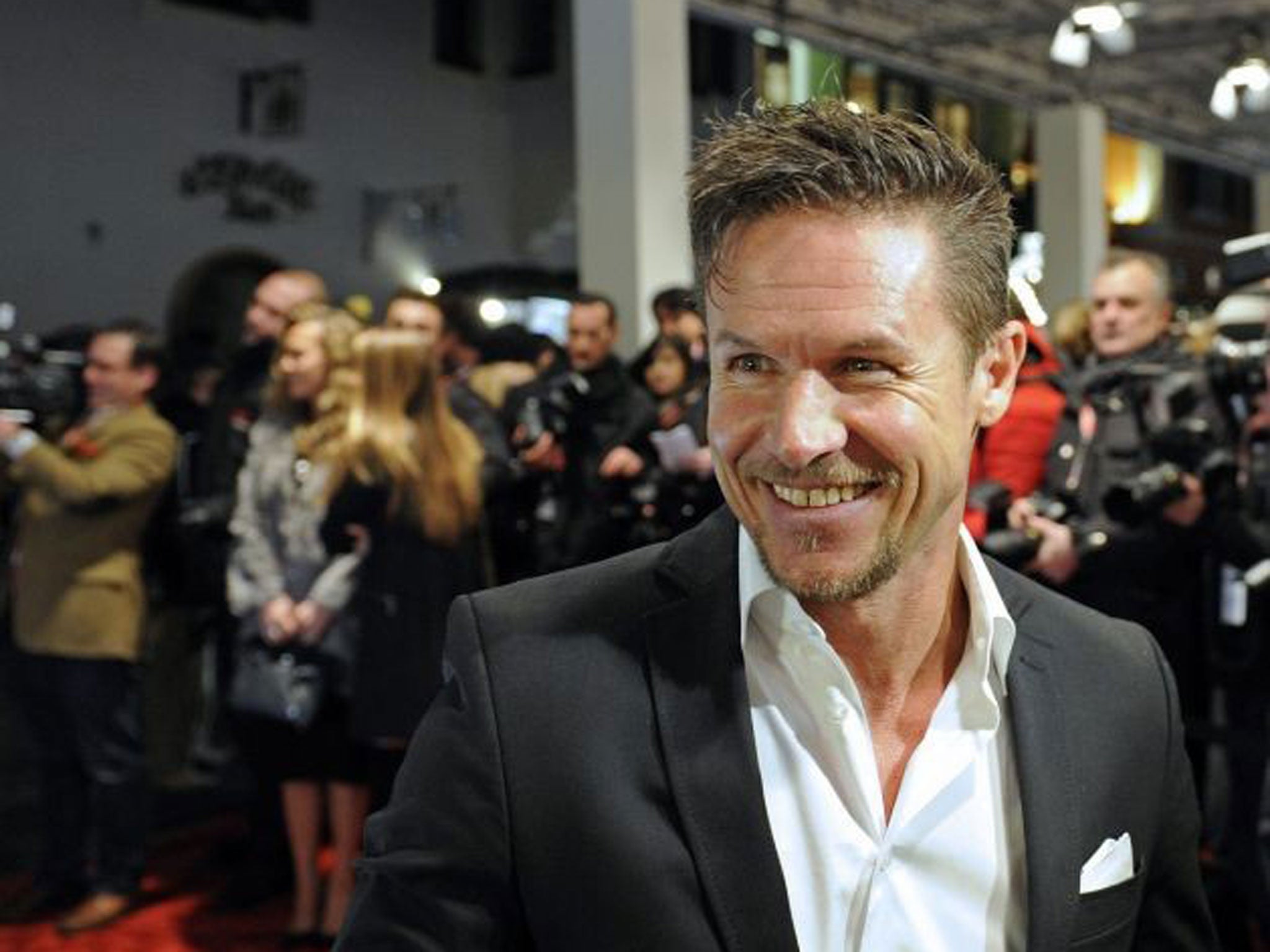 Austrian skydiver, Felix Baumgartner arrives for the 'Audi Night' earlier this month