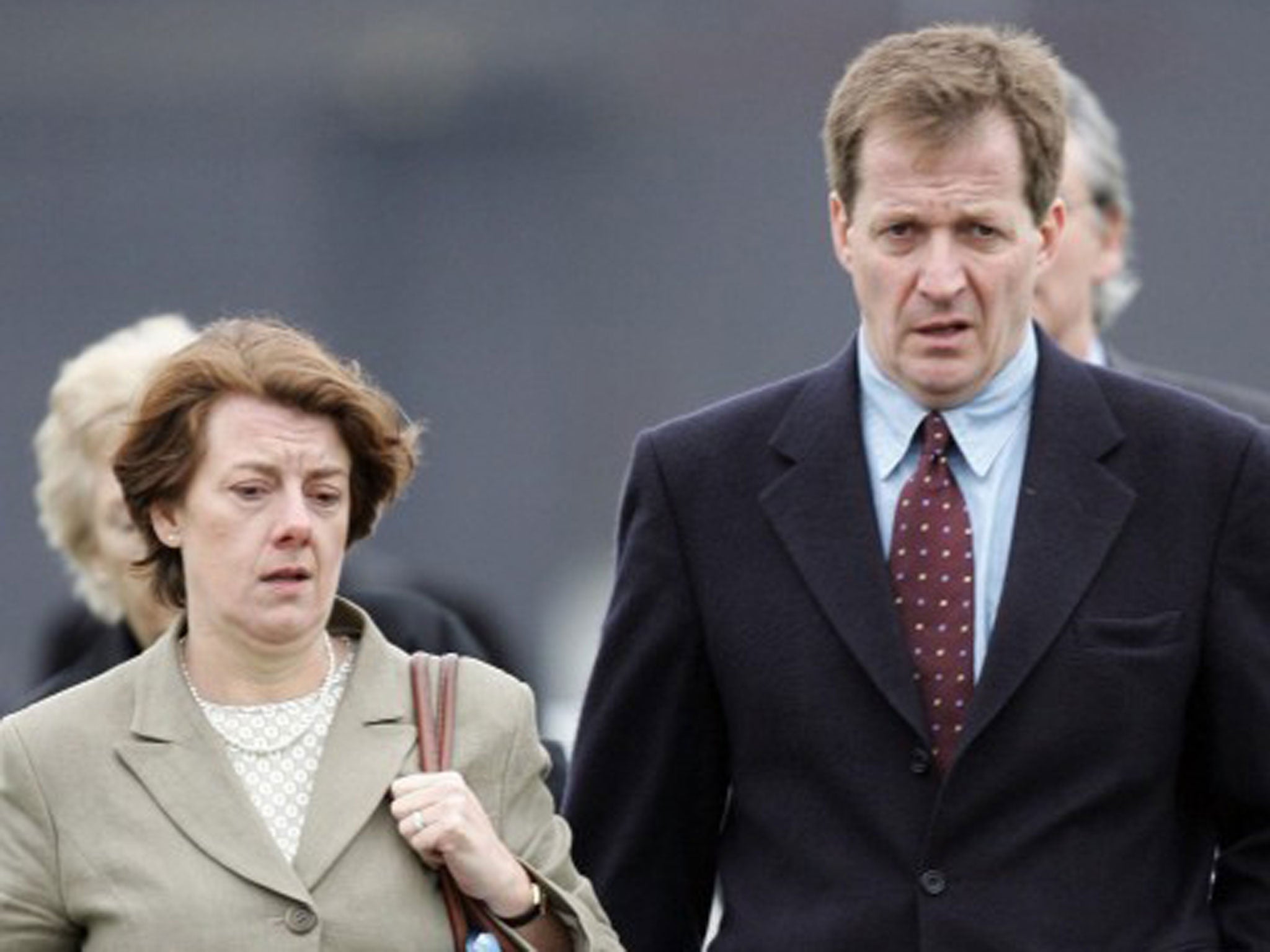 Baroness Morgan in 2005 with Tony Blair’s former adviser Alastair Campbell