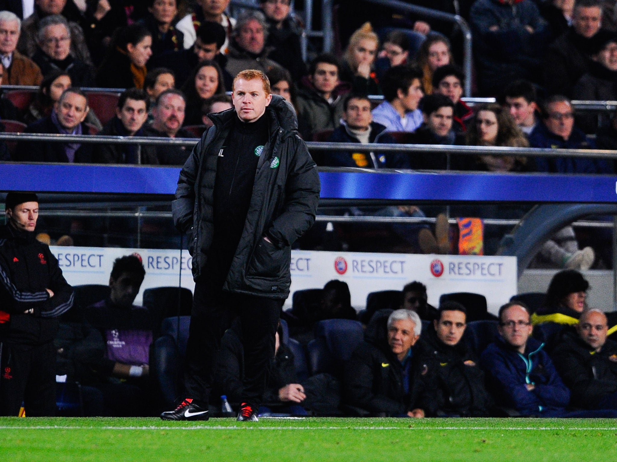 Neil Lennon has thanked Celtic fans for their support after he was pelted with missiles by Aberdeen fans