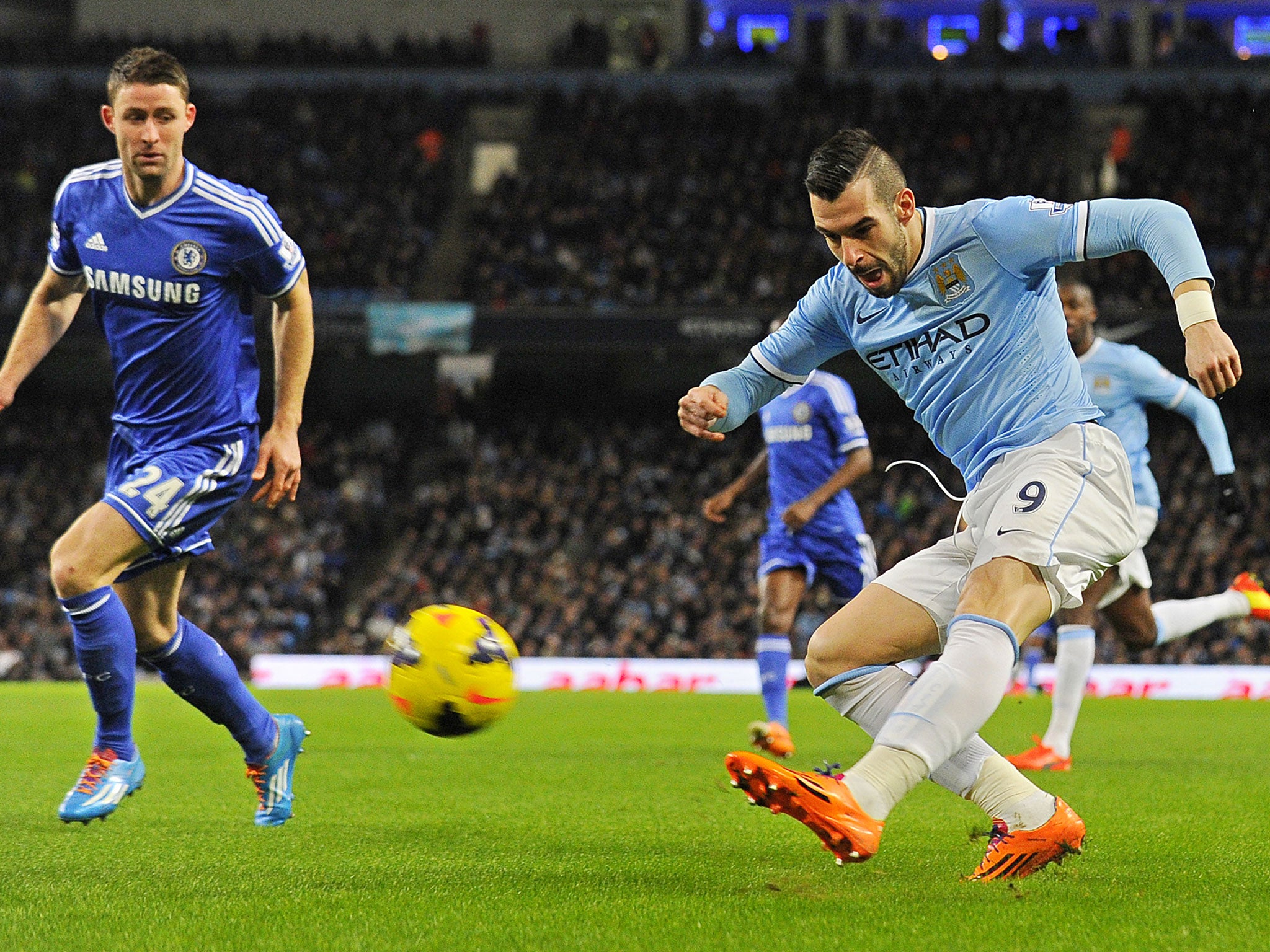 Alvaro Negredo: Well marshalled by Terry all night. Blazed over early but unable to make mark in absence of partner Sergio Aguero. Taken off early after interval. 5/10