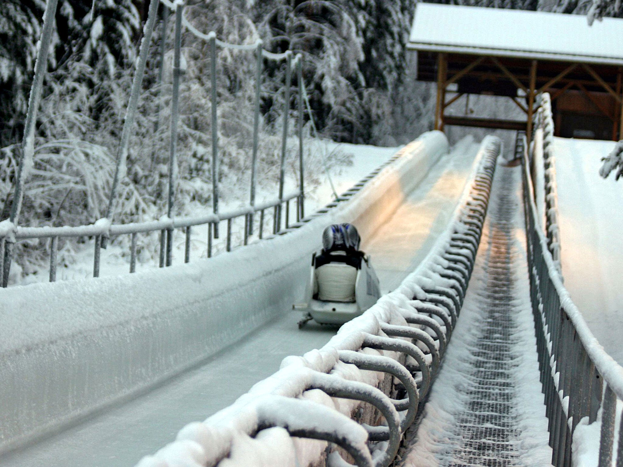 The end of the bobsleigh run in Lillehammer