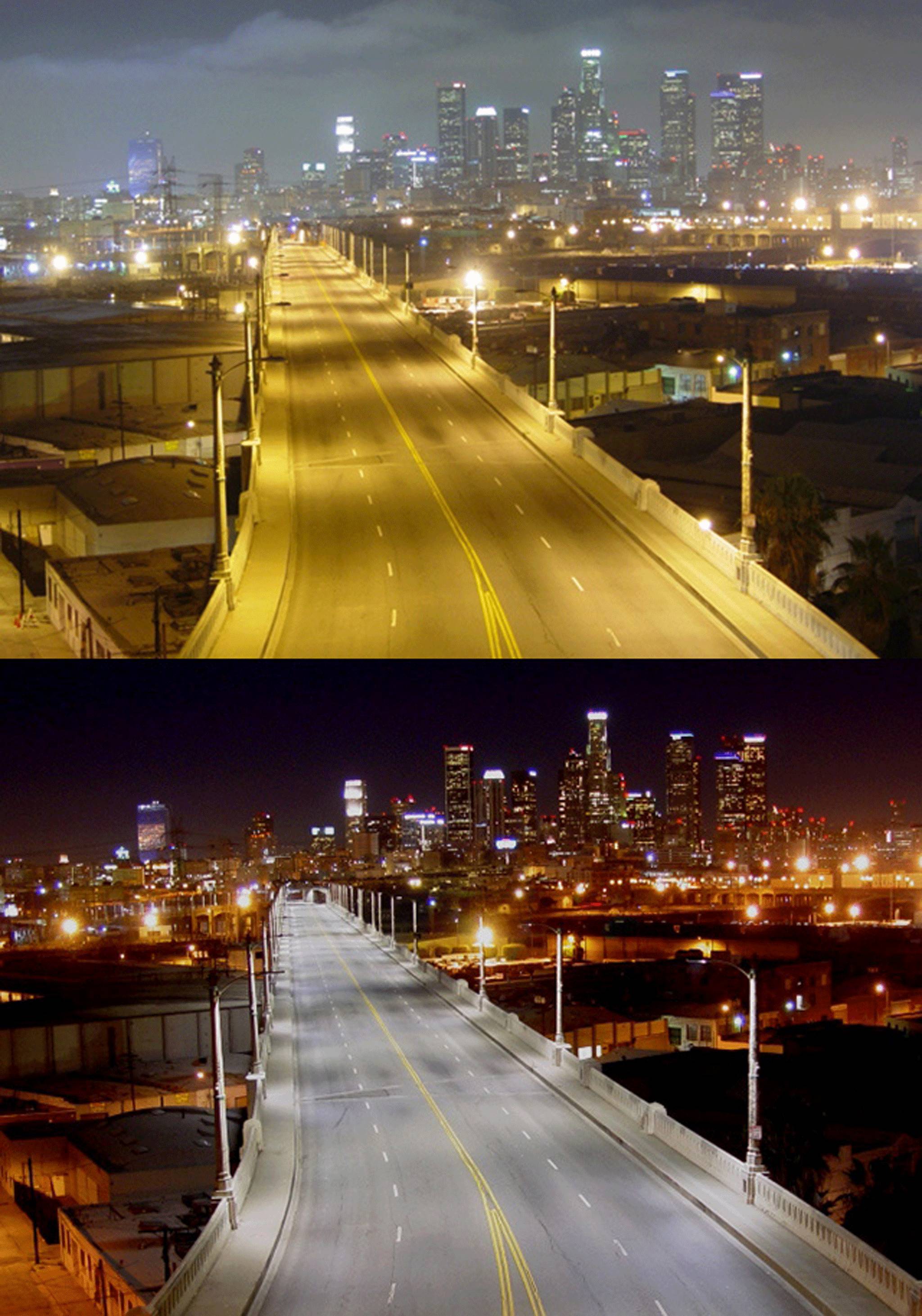 How L.A. could look after the change in lighting (Picture: Los Angeles Bureau of Street Lighting)