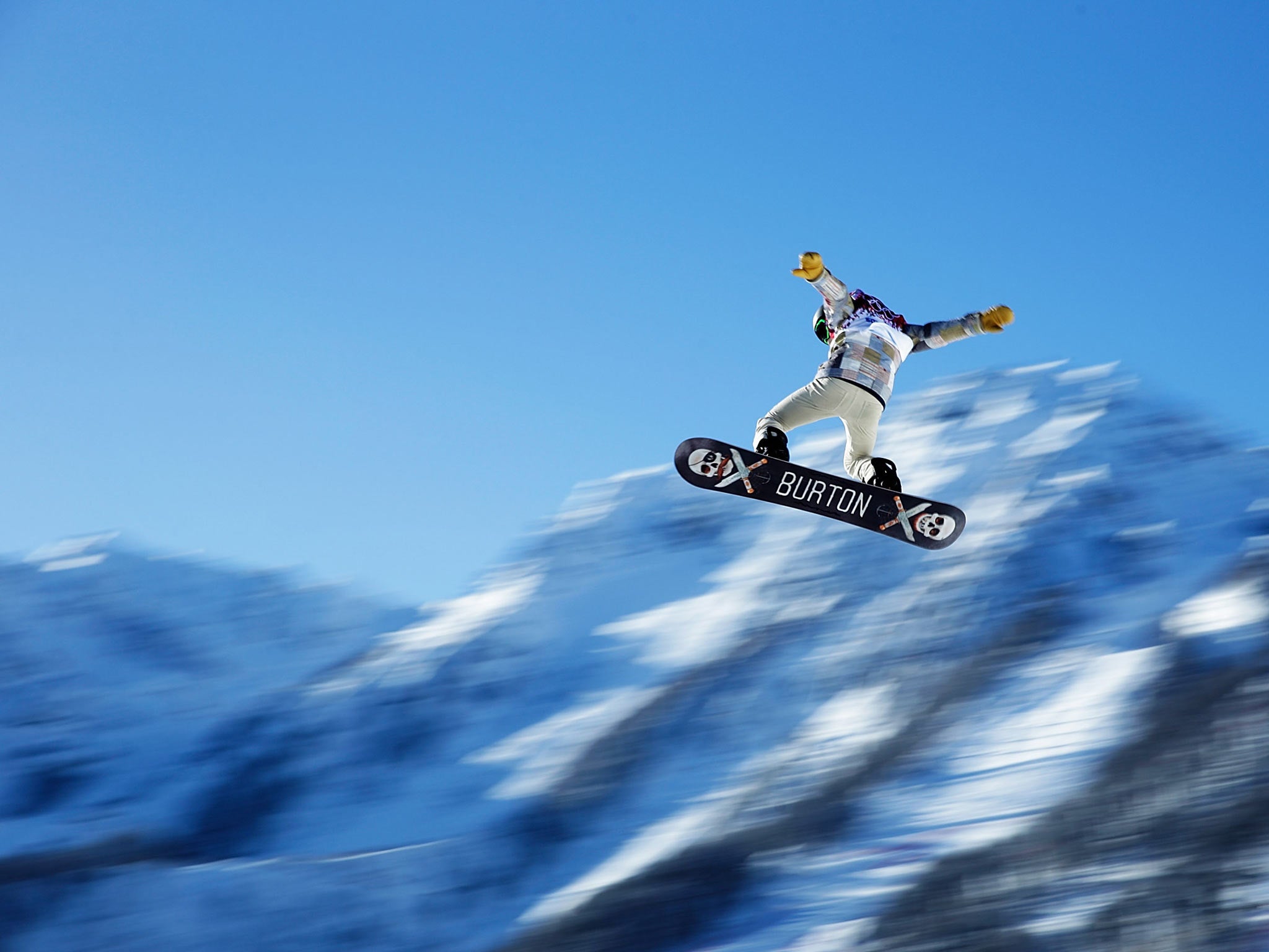 Shaun White pictured practicing in Sochi