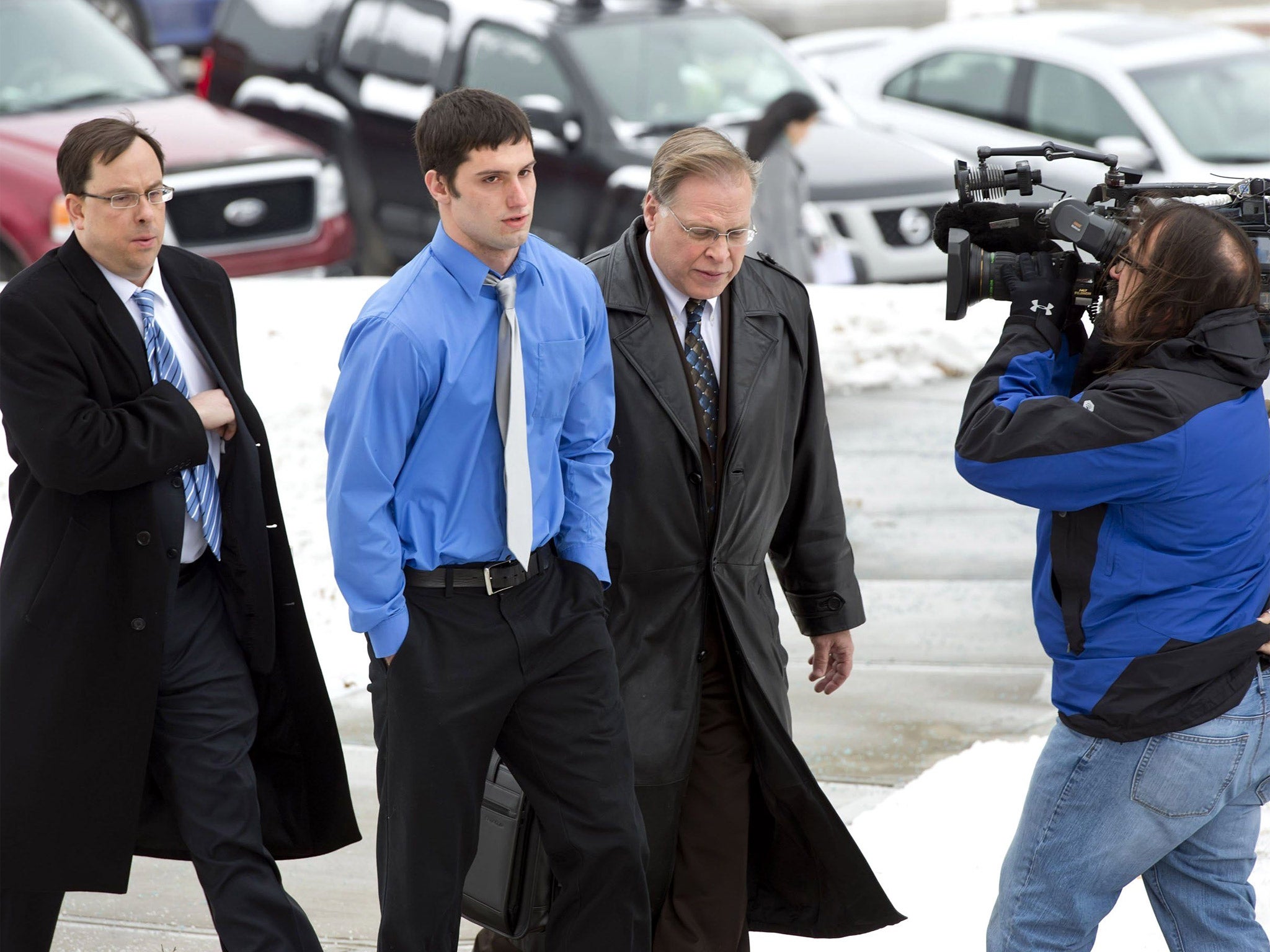 Matt Barnett arrives at court to face a misdemeanor child endangerment charge in relation to the alleged assault