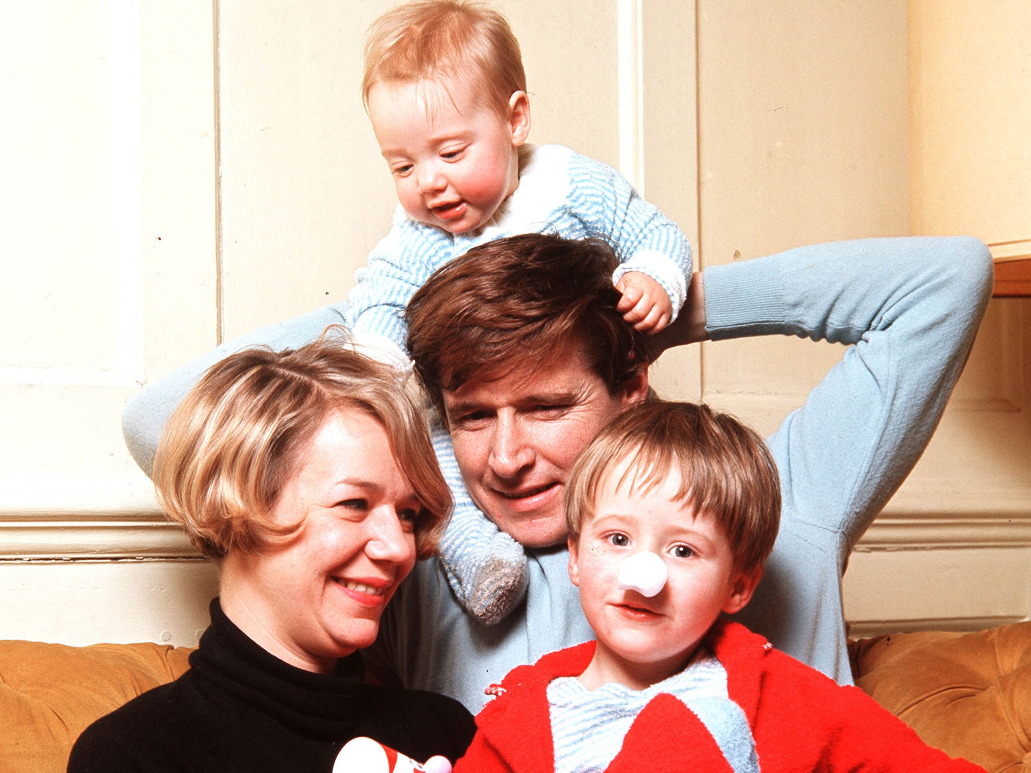 William Roache with Anna Cropper and their children and at their Islington home in 1968