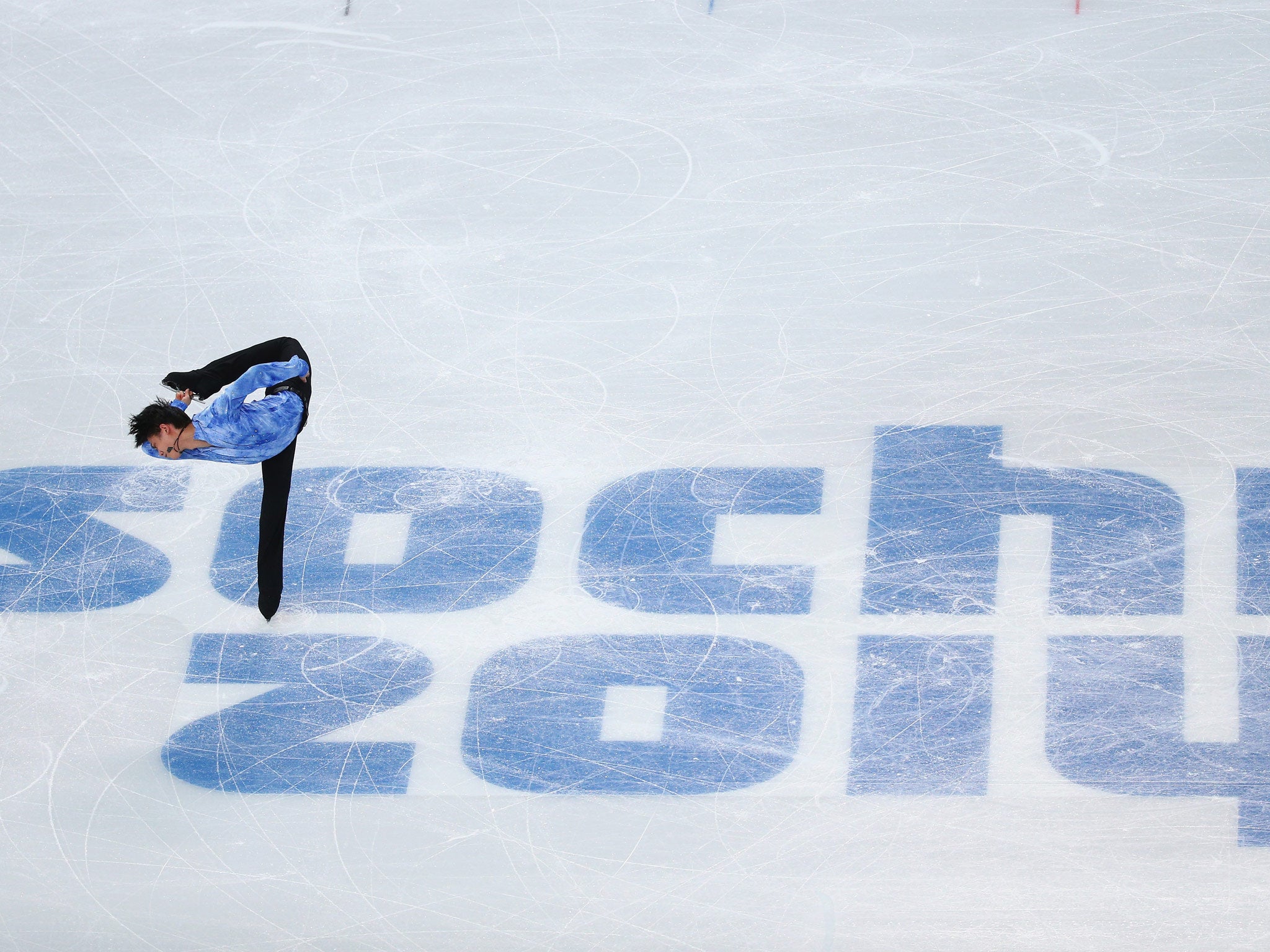 Yuzuru Hanyu of Japan competes in the Figure Skating Men's Short Program