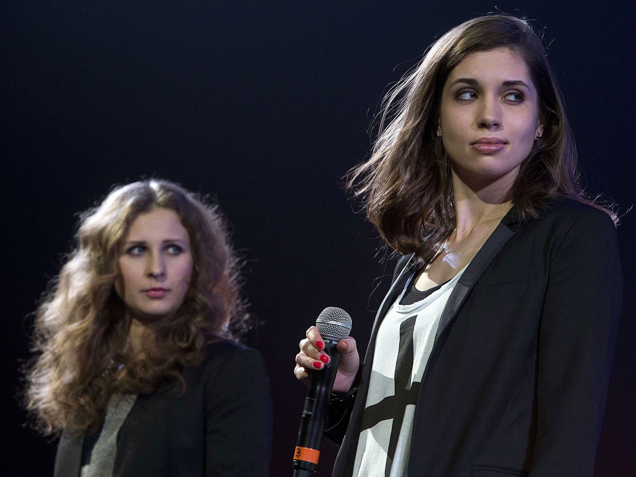 Maria Alyokhina (left) and Nadezhda Tolokonnikova from punk pop girl band Pussy Riot