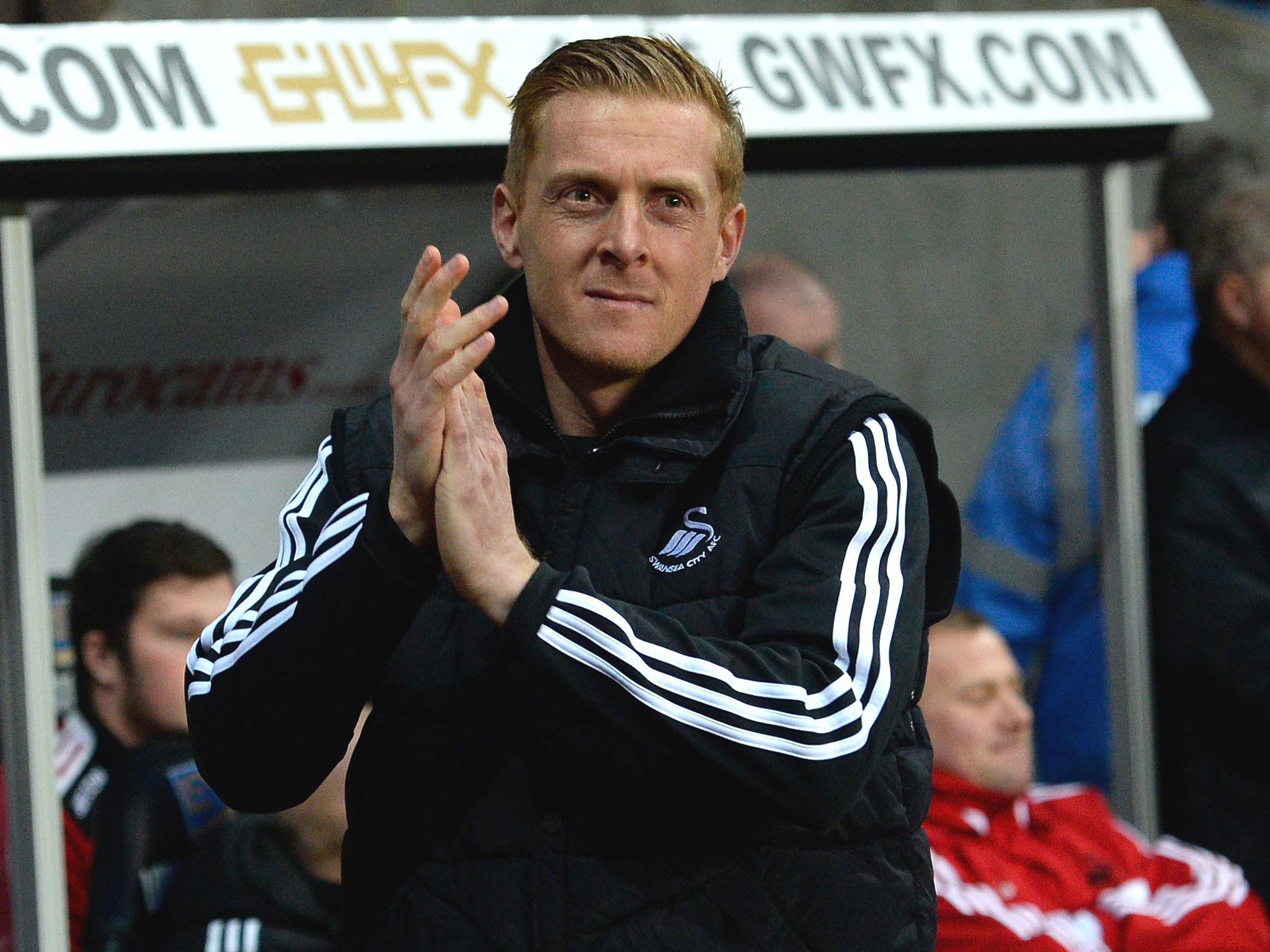 New head coach Garry Monk applauds the fans