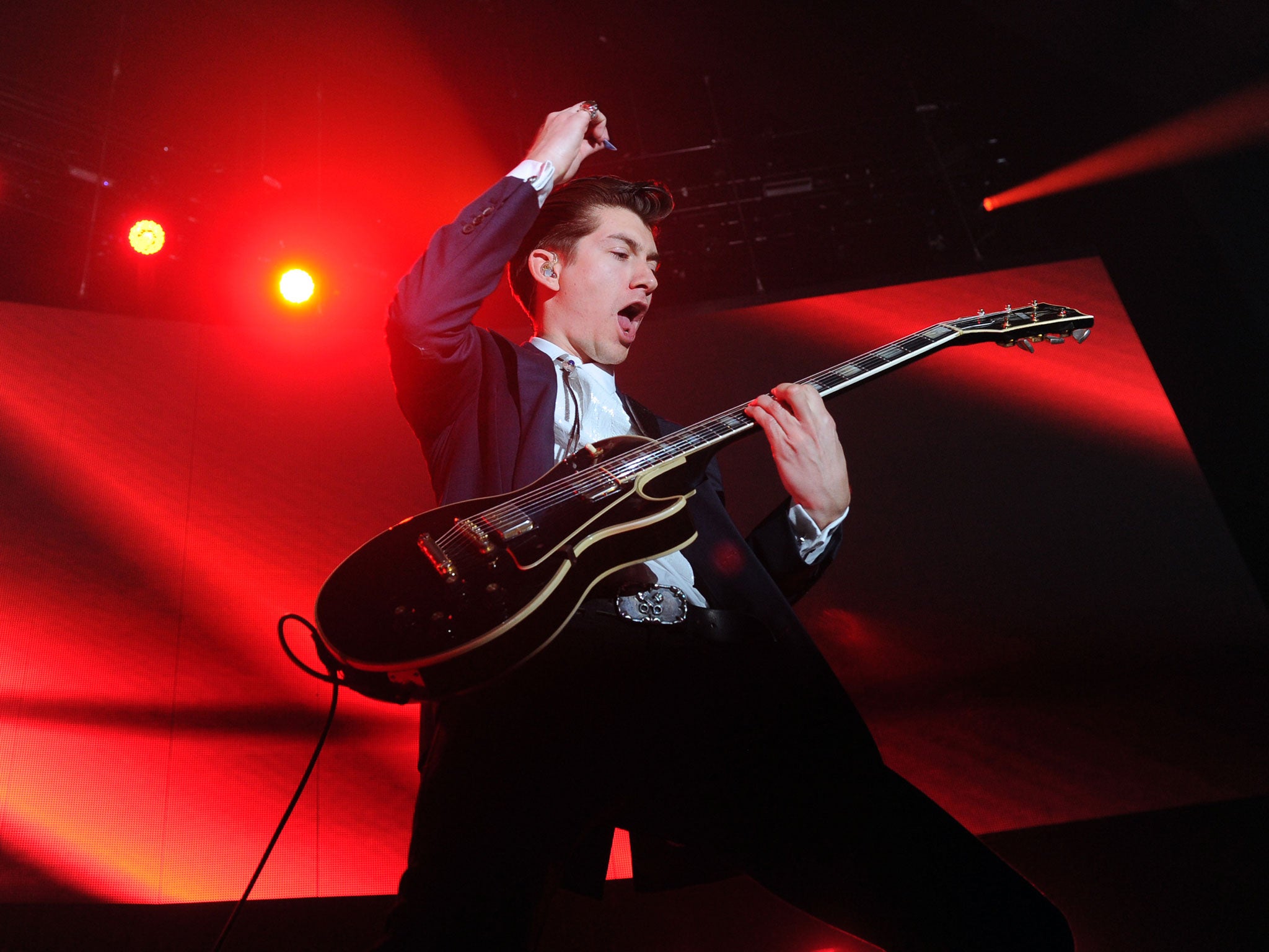 Alex Turner of the Arctic Monkeys - the group covered 'All My Loving' by the Beatles at Madison Square Garden on Friday night