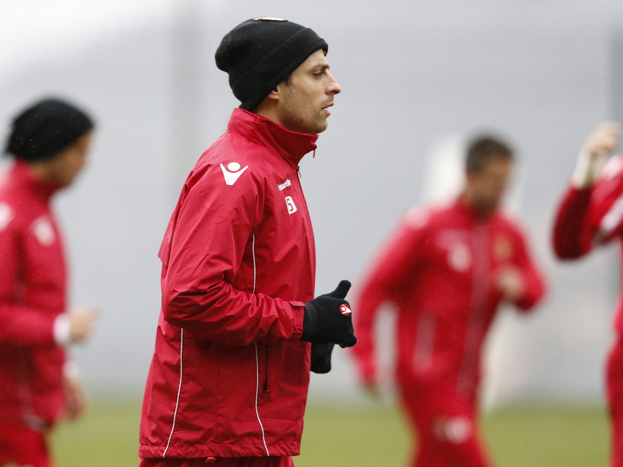 Dimitar Berbatov pictured training with Monaco