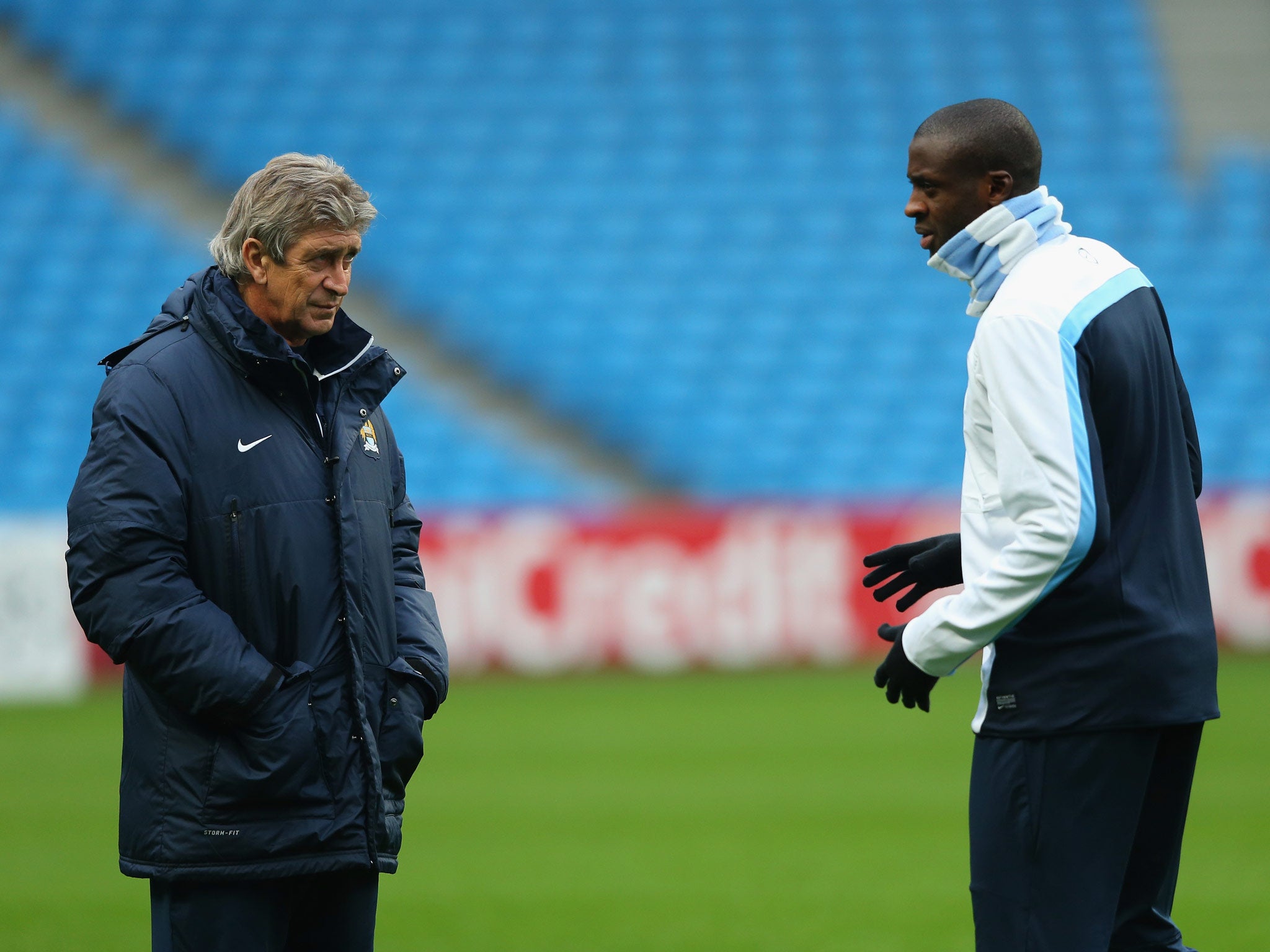 Yaya Toure with Manuel Pellegrini