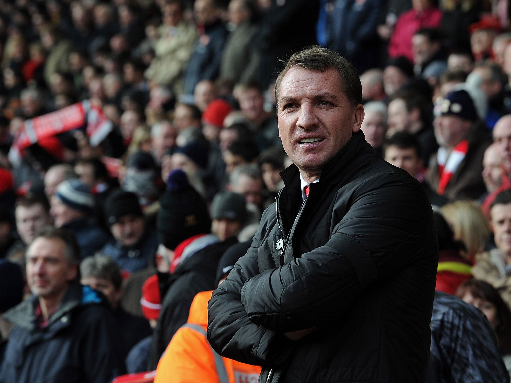 Brendan Rodgers looks on from the sidelines