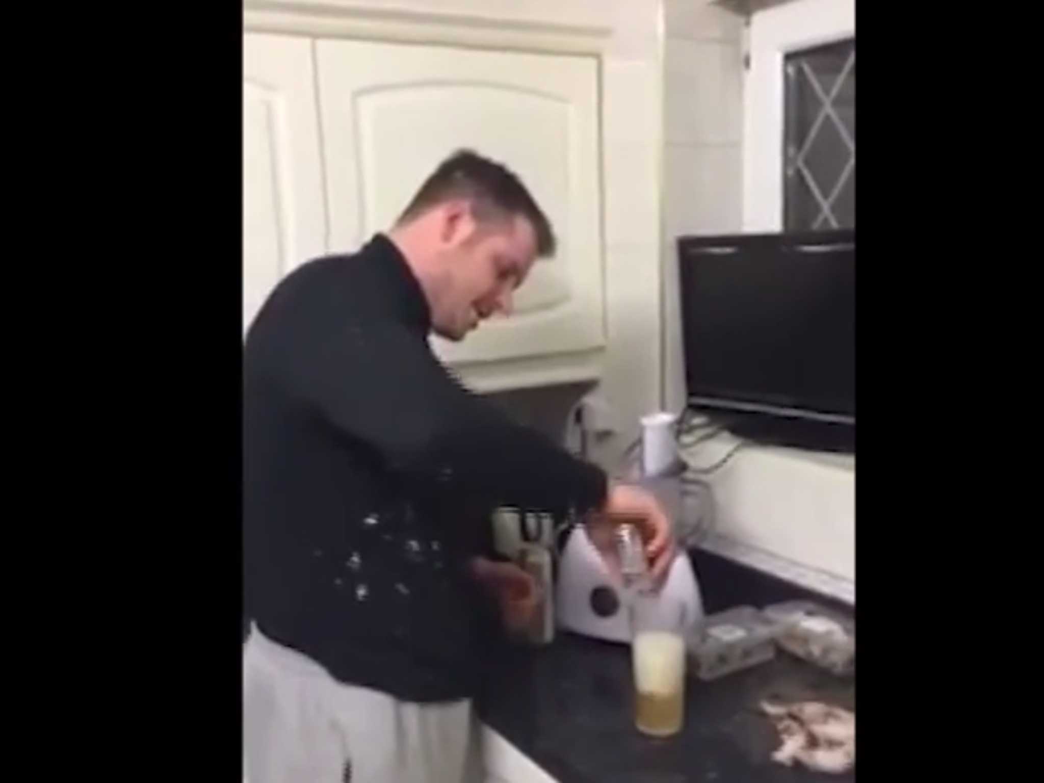 Preparing his drinks, the pile of mice can be seen at the corner of the screen