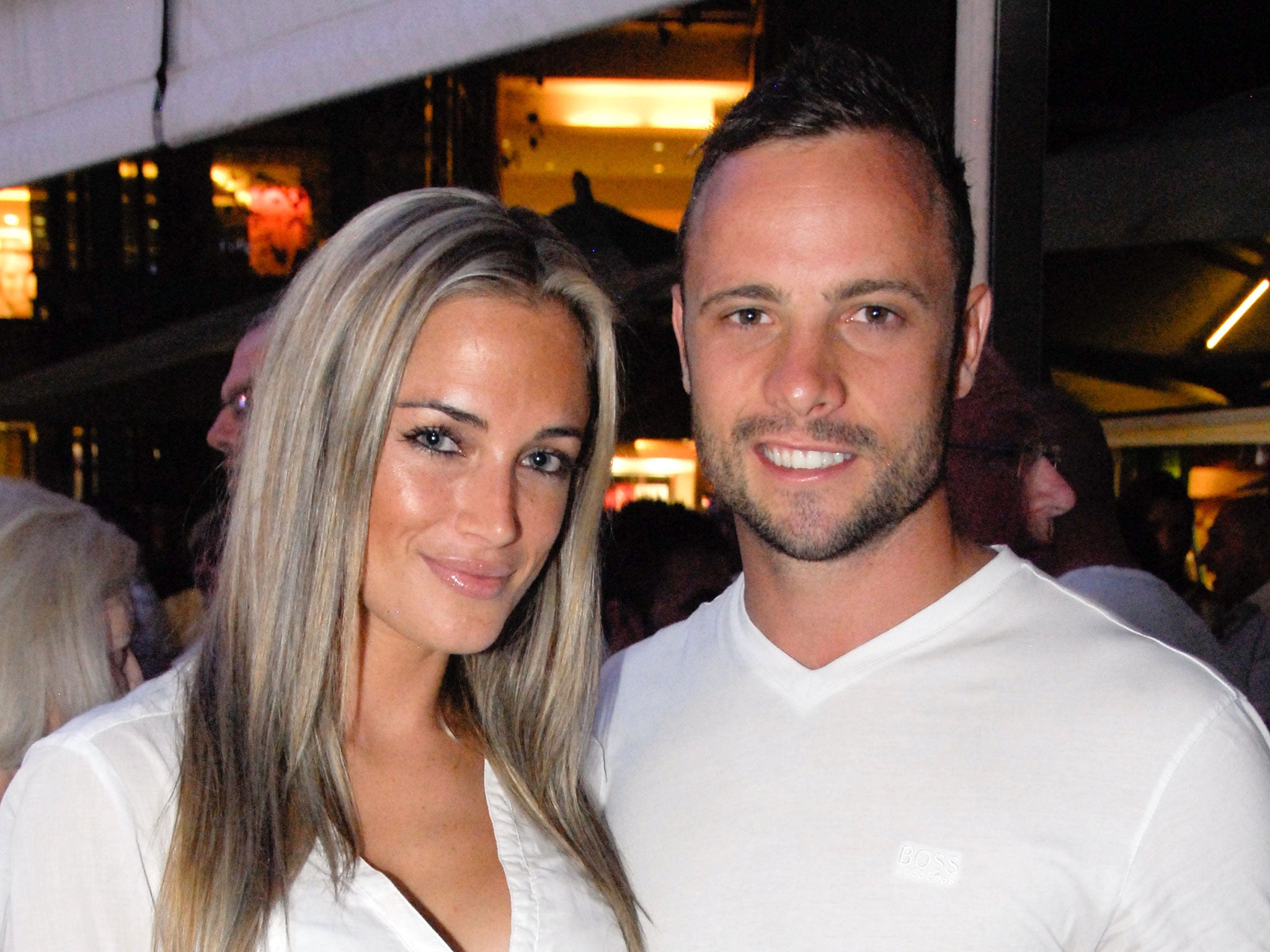 Oscar Pistorius with his girlfriend Reeva Steenkamp