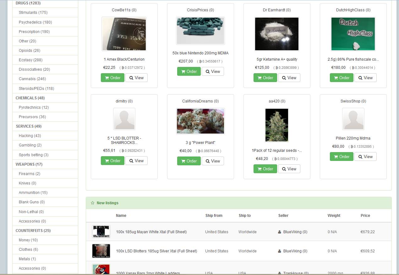 A screenshot of the type of wares available on utopia. Credit: DeepDotWeb