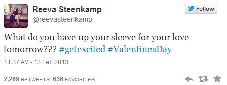 Tweet from Reeva Steenkamp the night before she died