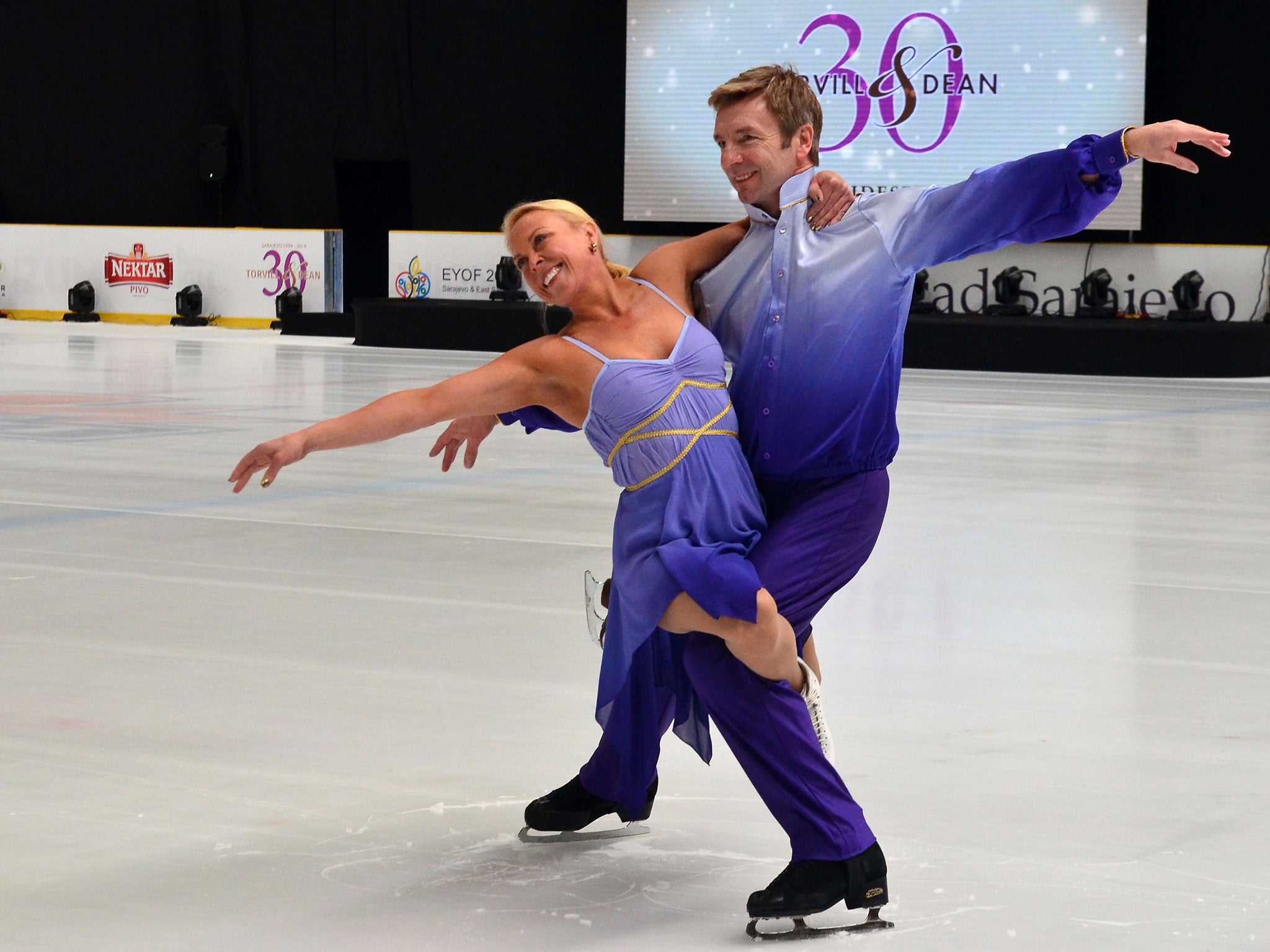 Jayne Torvill and Christopher Dean celebrate the 30th anniversary of their Olympic gold medal in Sarajevo