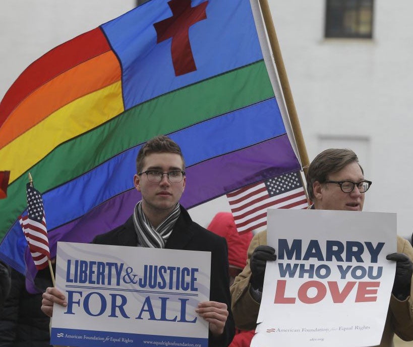 Controversy has brought demonstrations in Virginia over whether the state's ban on gay marriage is unconstitutional