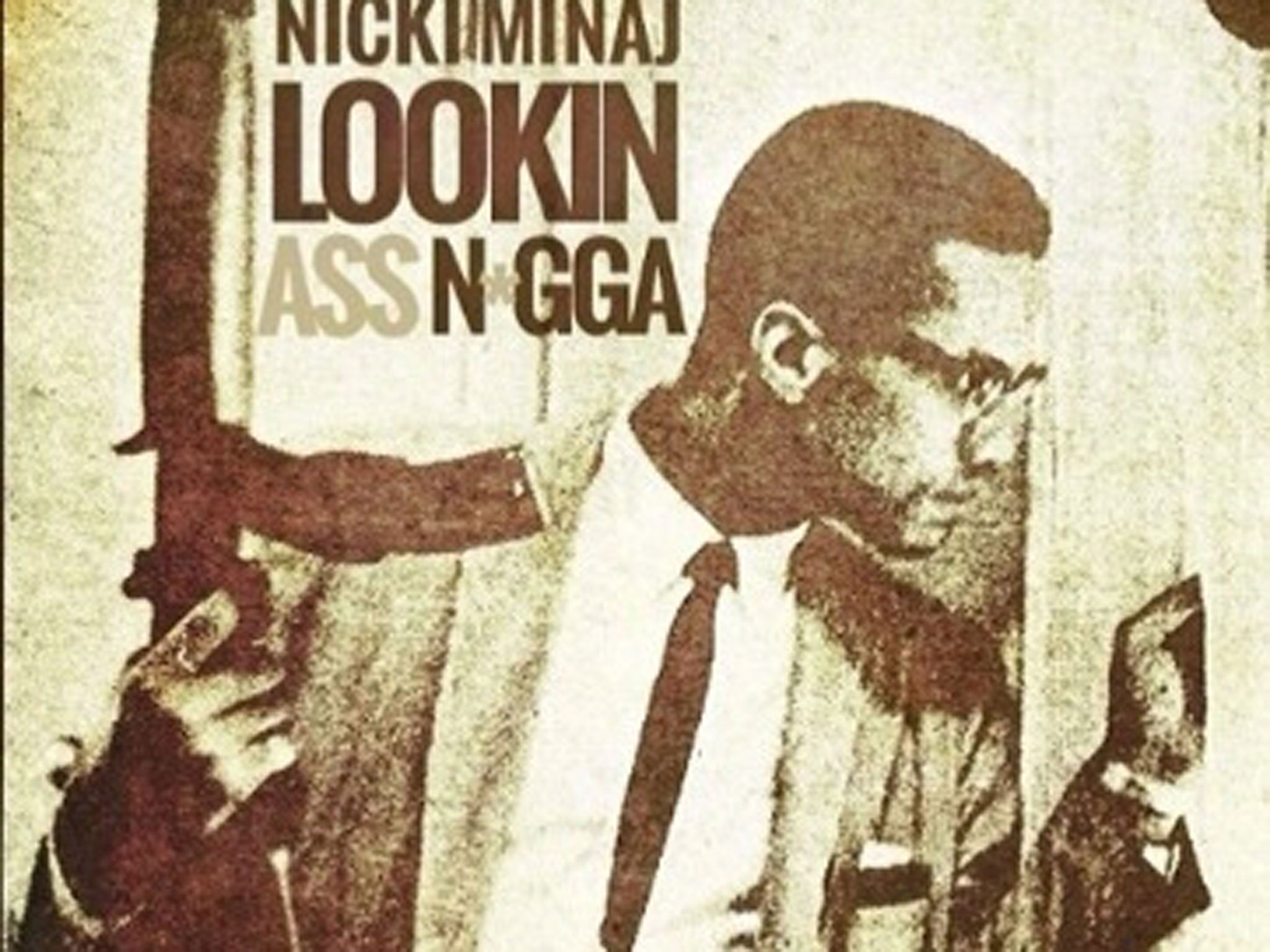 Minaj used this historical 60s photograph of Malcolm X holding a gun