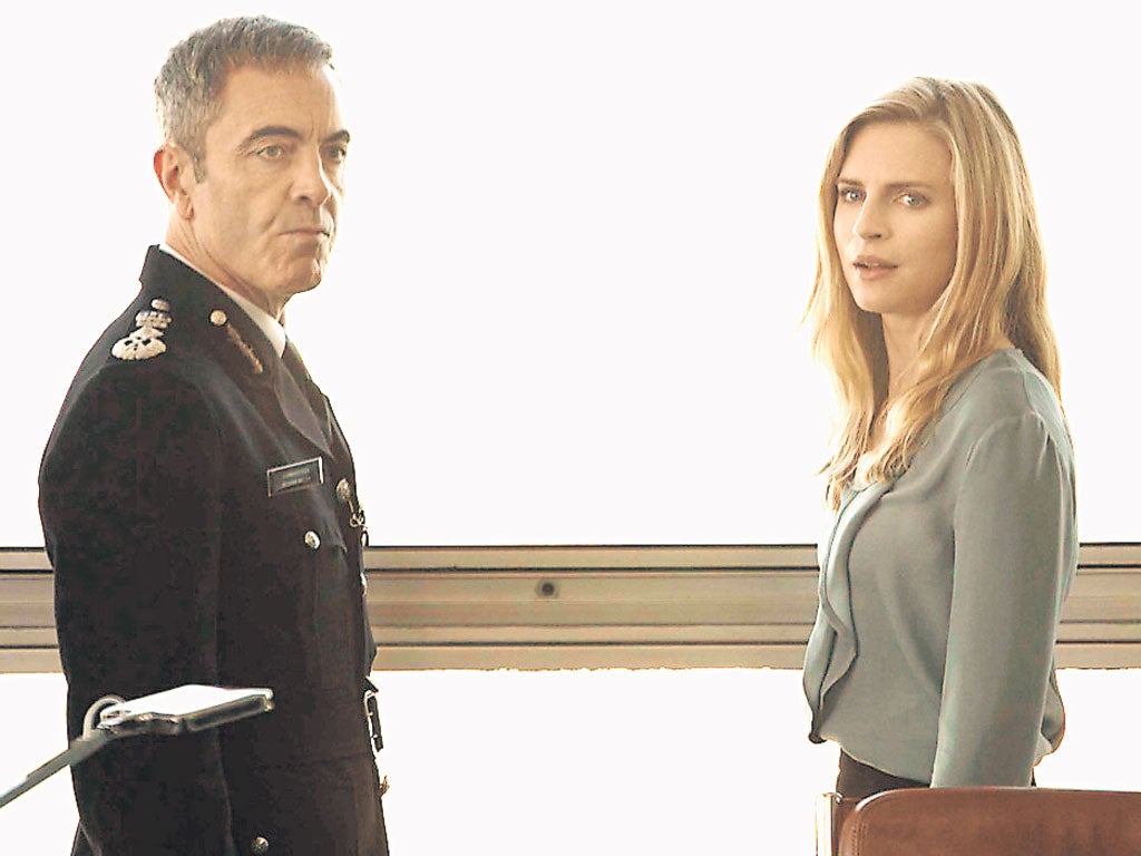 Gallows humour: James Nesbitt and Brit Marling in 'Babylon'