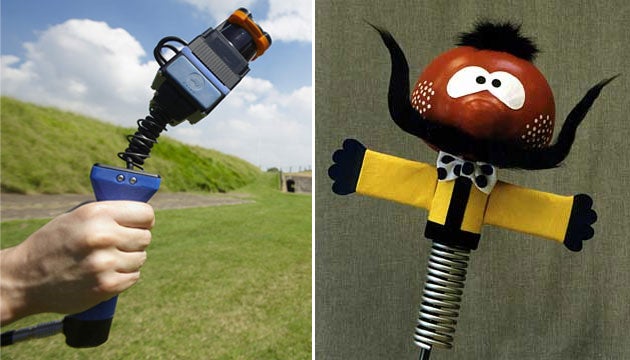 (L-R) The Zebedee scanner; Zebedee from The Magic Roundabout.