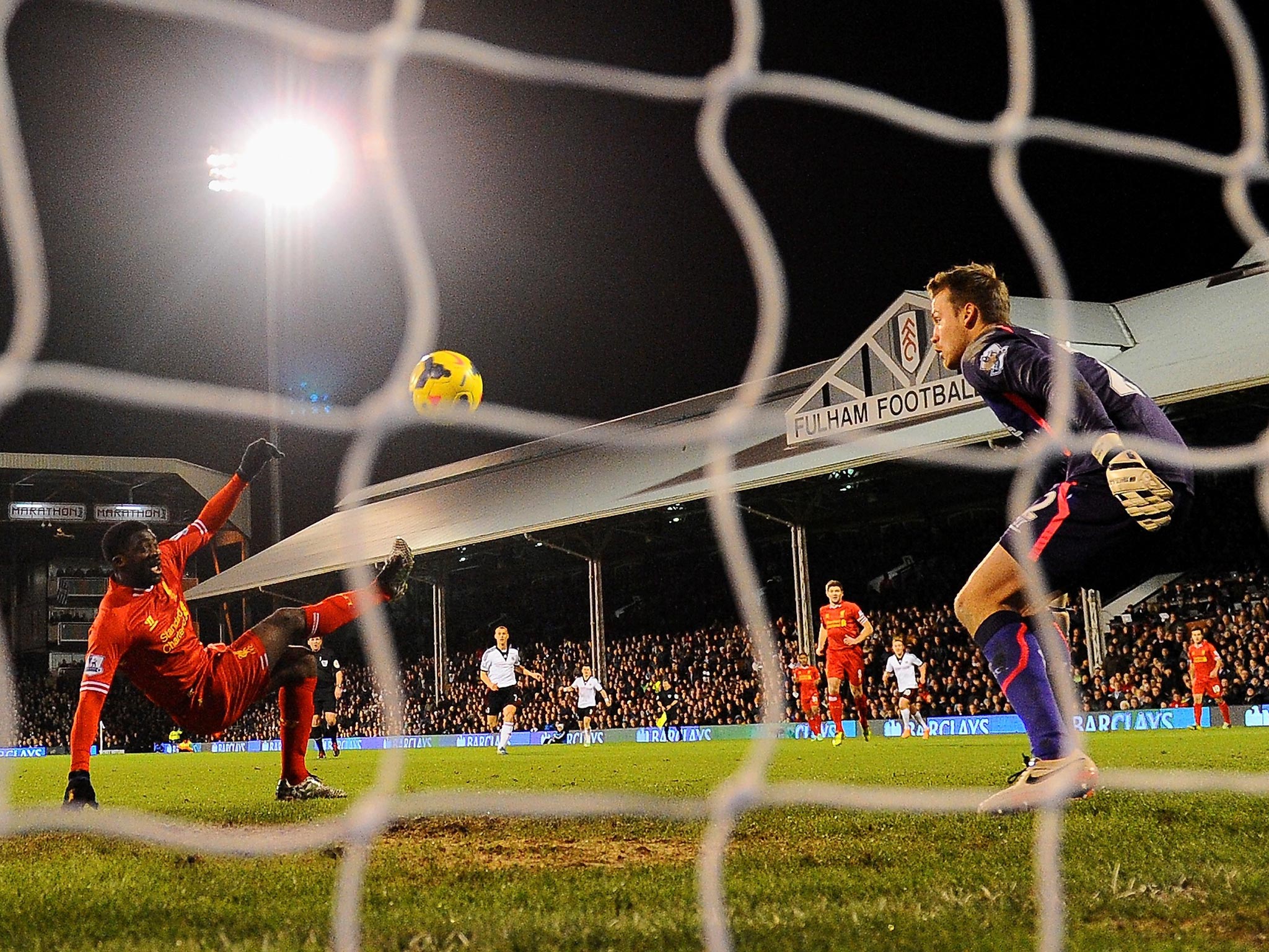 Kolo Touré scores his calamitous own goal against Fulham