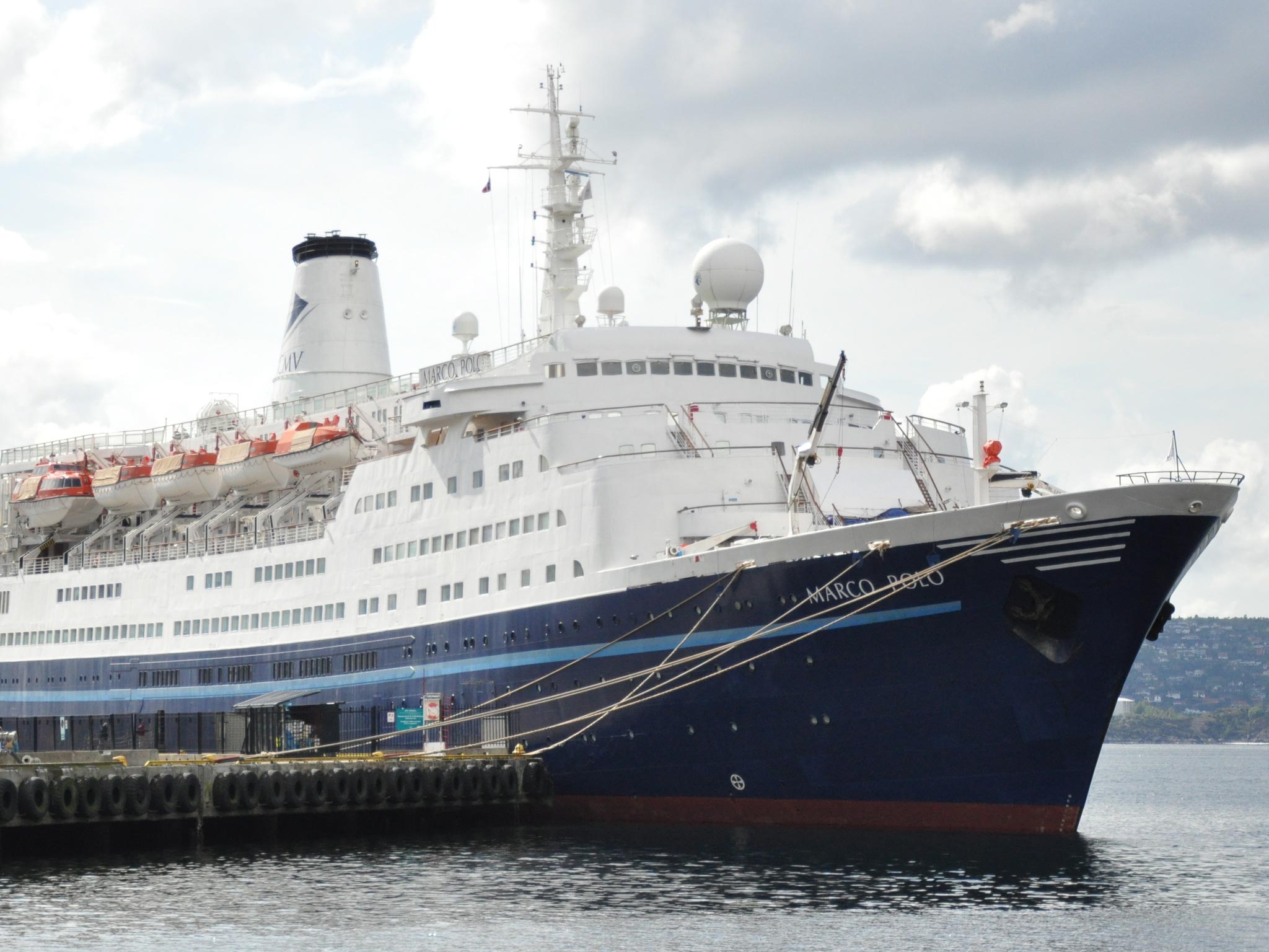 The Marco Polo cruise ship was returning from a 42-night cruise in South America and the Caribbean when it was hit by the freak wave in the English Channel