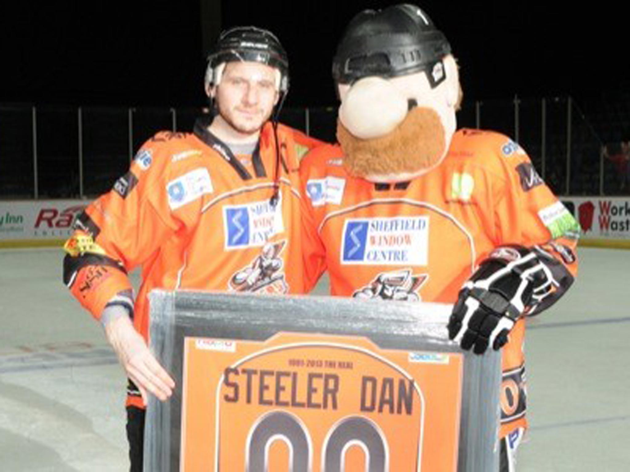 Mascot Steeler Dan is honoured by his team