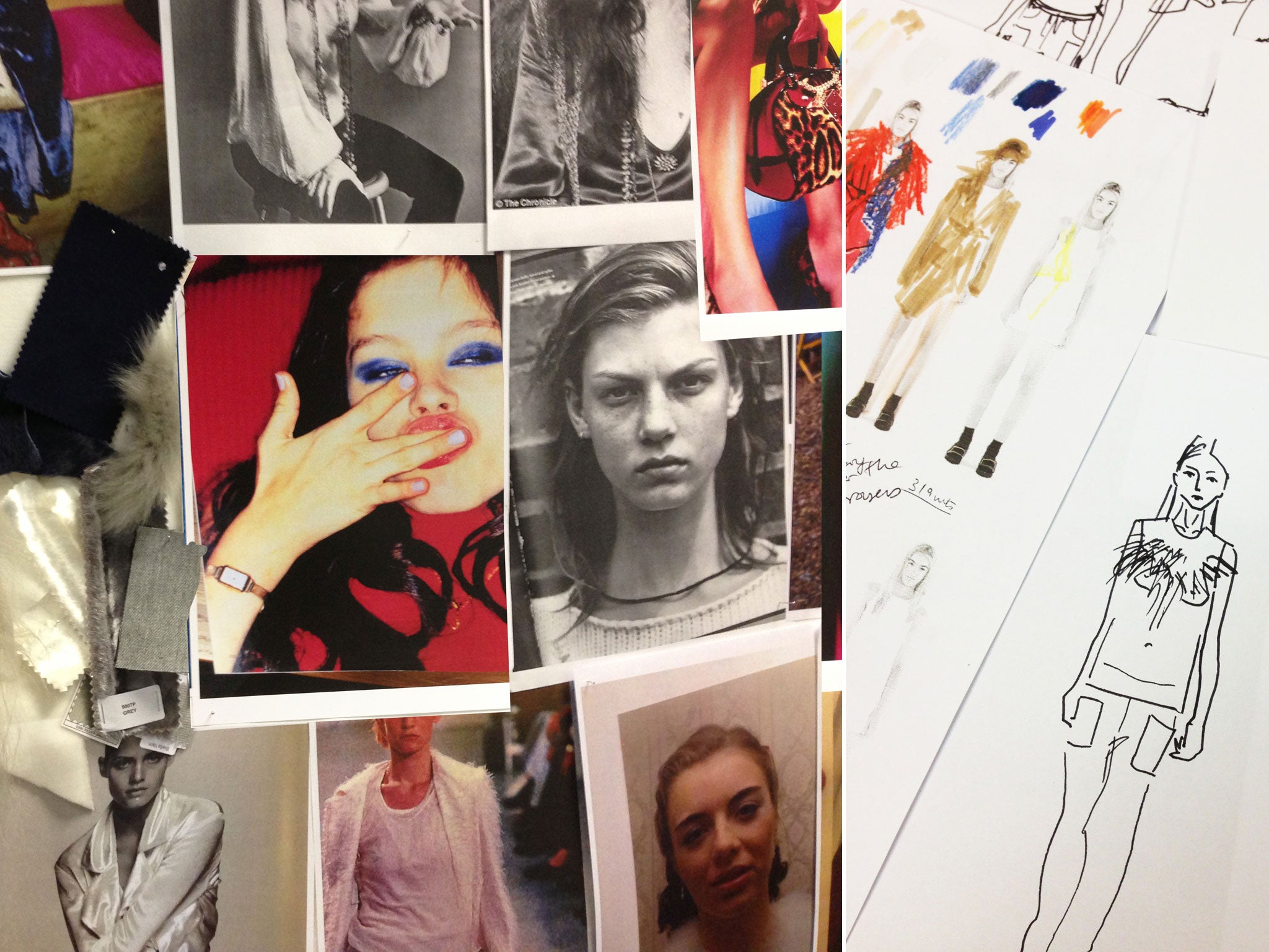 Moodboards and sketches from autumn/winter 2014