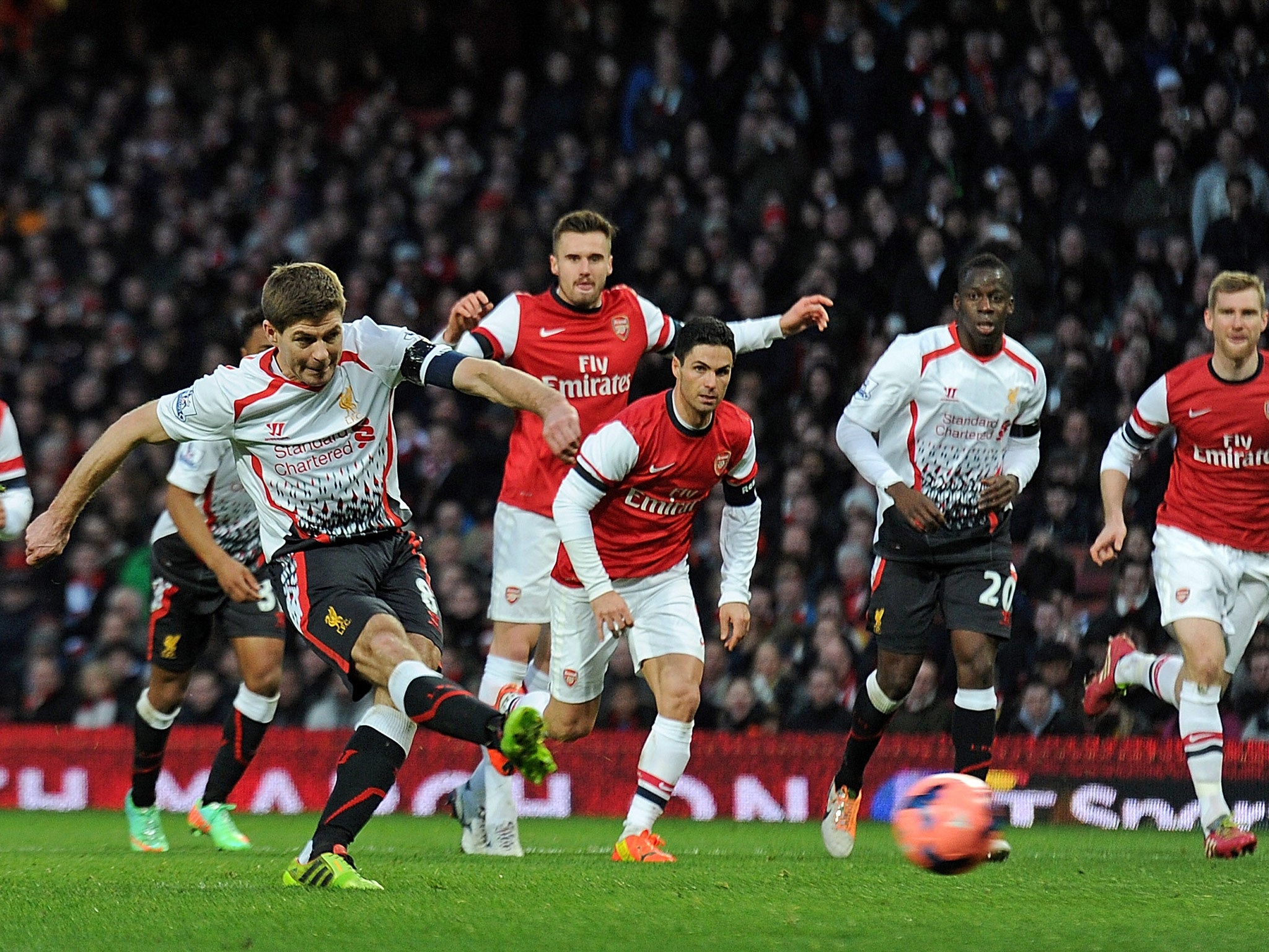 Steve Gerrard scores from the penalty spot for Liverpool