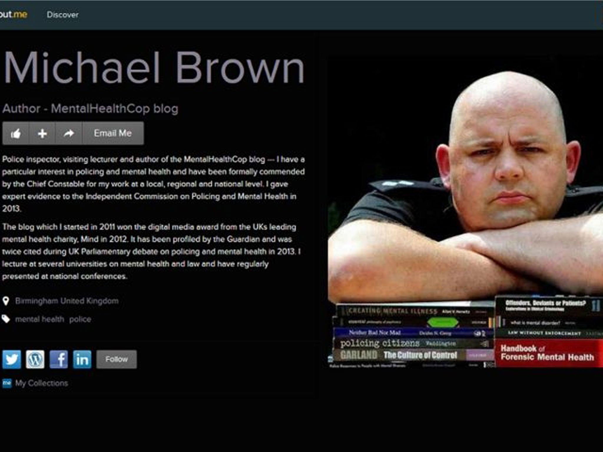 Screengrab from the @MentalHealthCop blog.