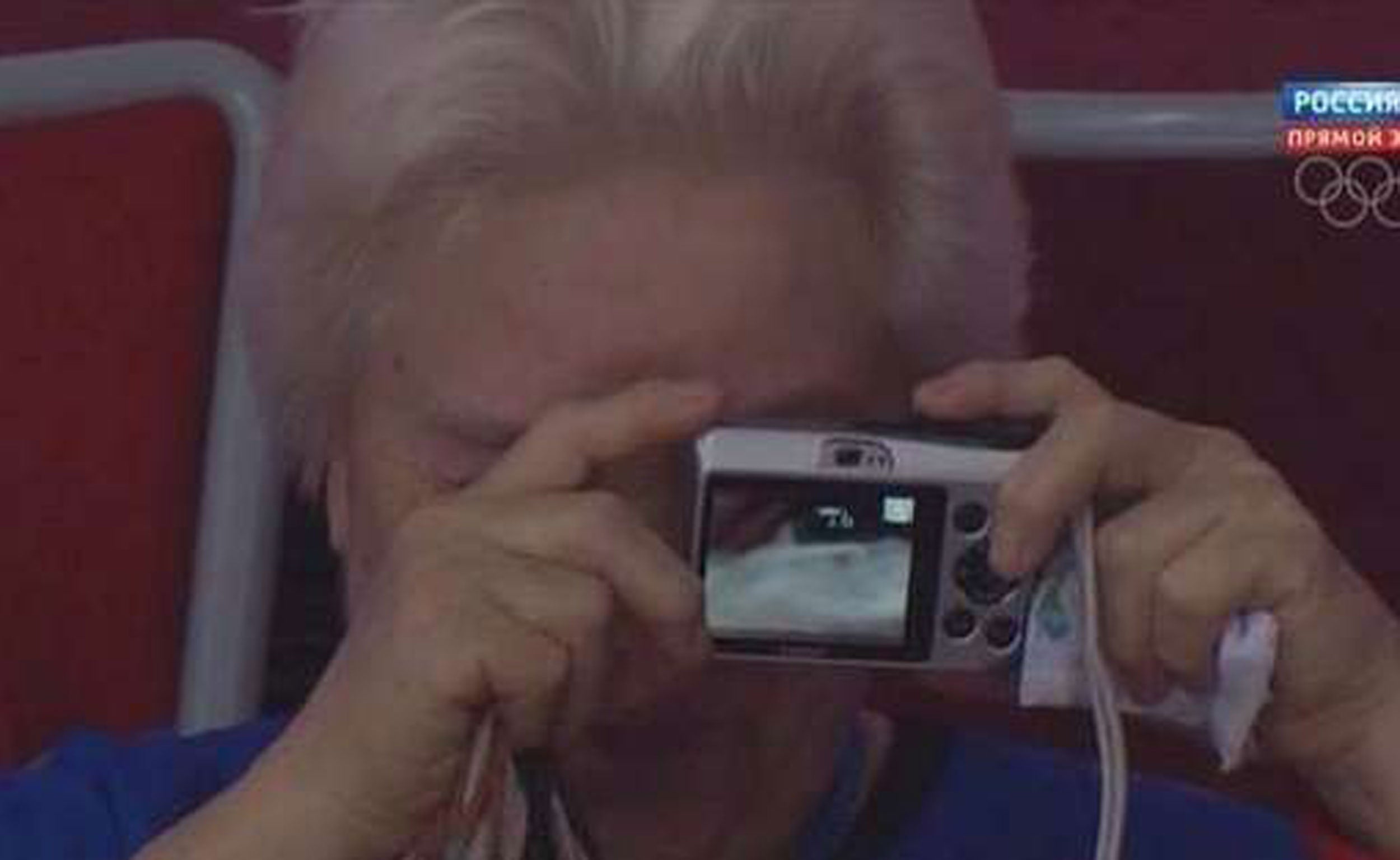 A female spectator was seen taking this accidental Sochi selfie