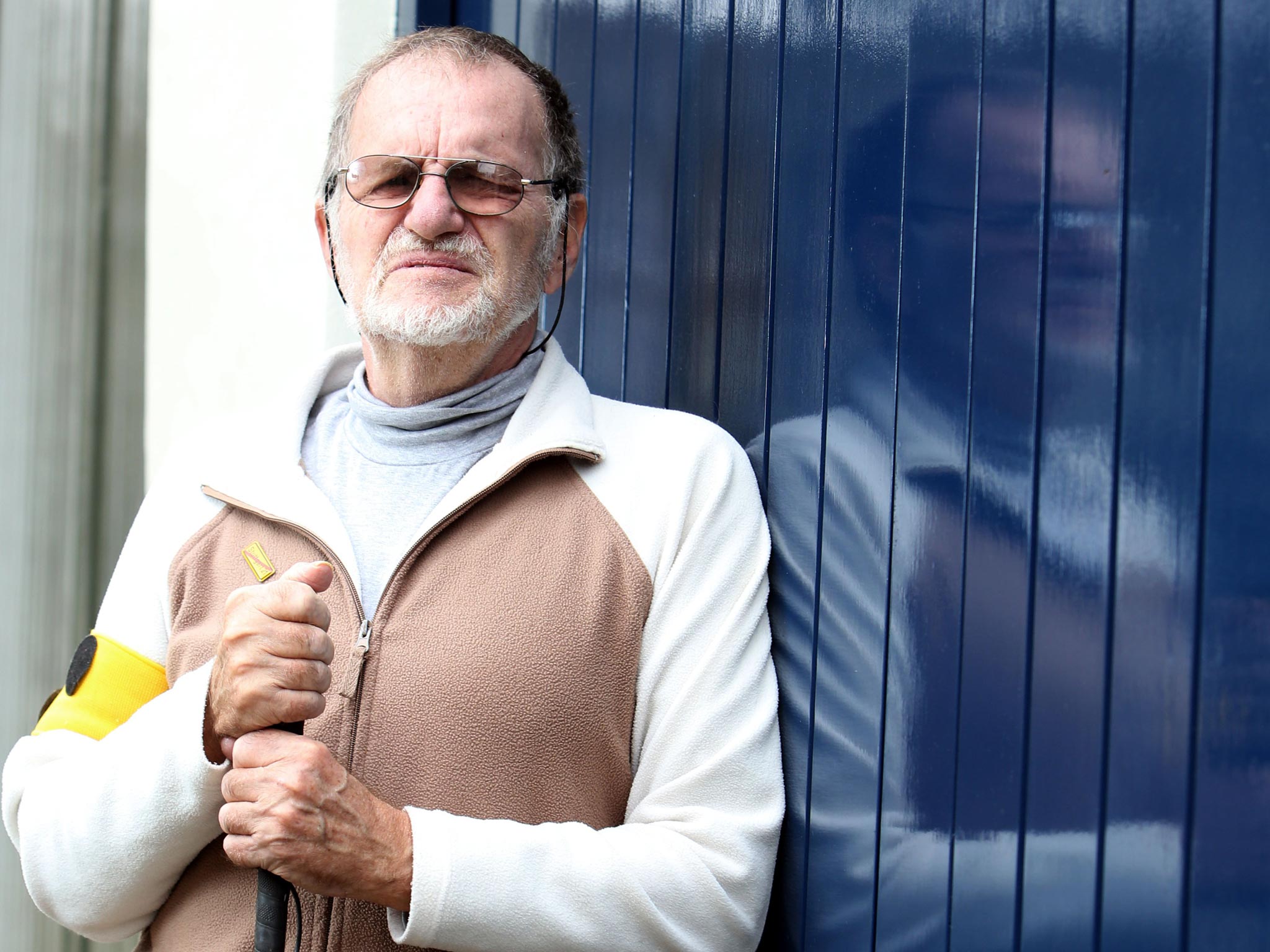 Dietrich Wagner, a German pensioner who was blinded by a police water cannon during an environmental protest in Stuttgart