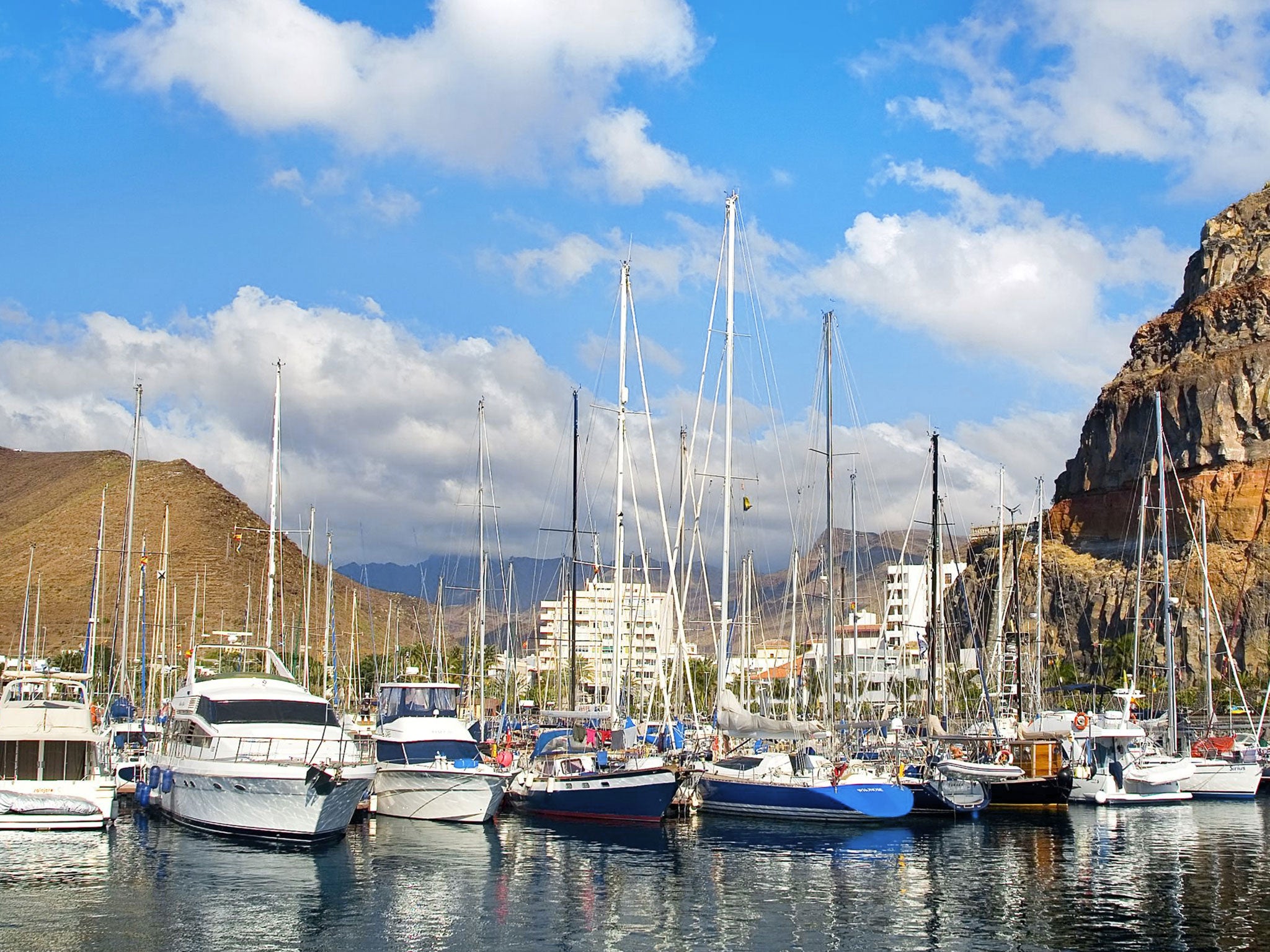 Ship shape: boats moored off La Gomera where Ron Howard's latest film, 'In the Heart of the Sea', was filmed