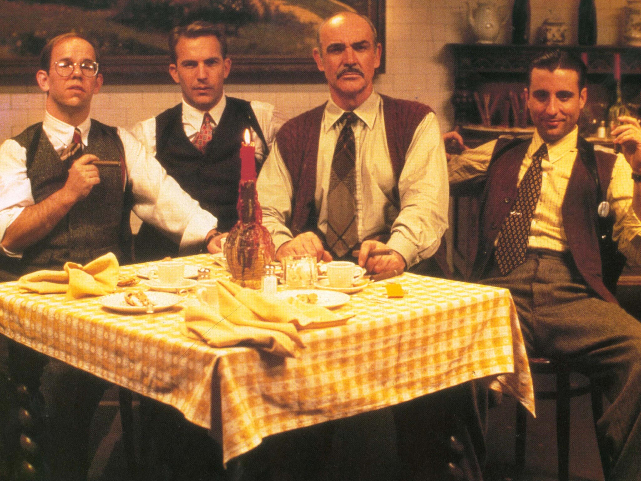 A still from 'The Untouchables' starring Charles Martin Smith, Kevin Costner, Sean Connery and Andy Garcia