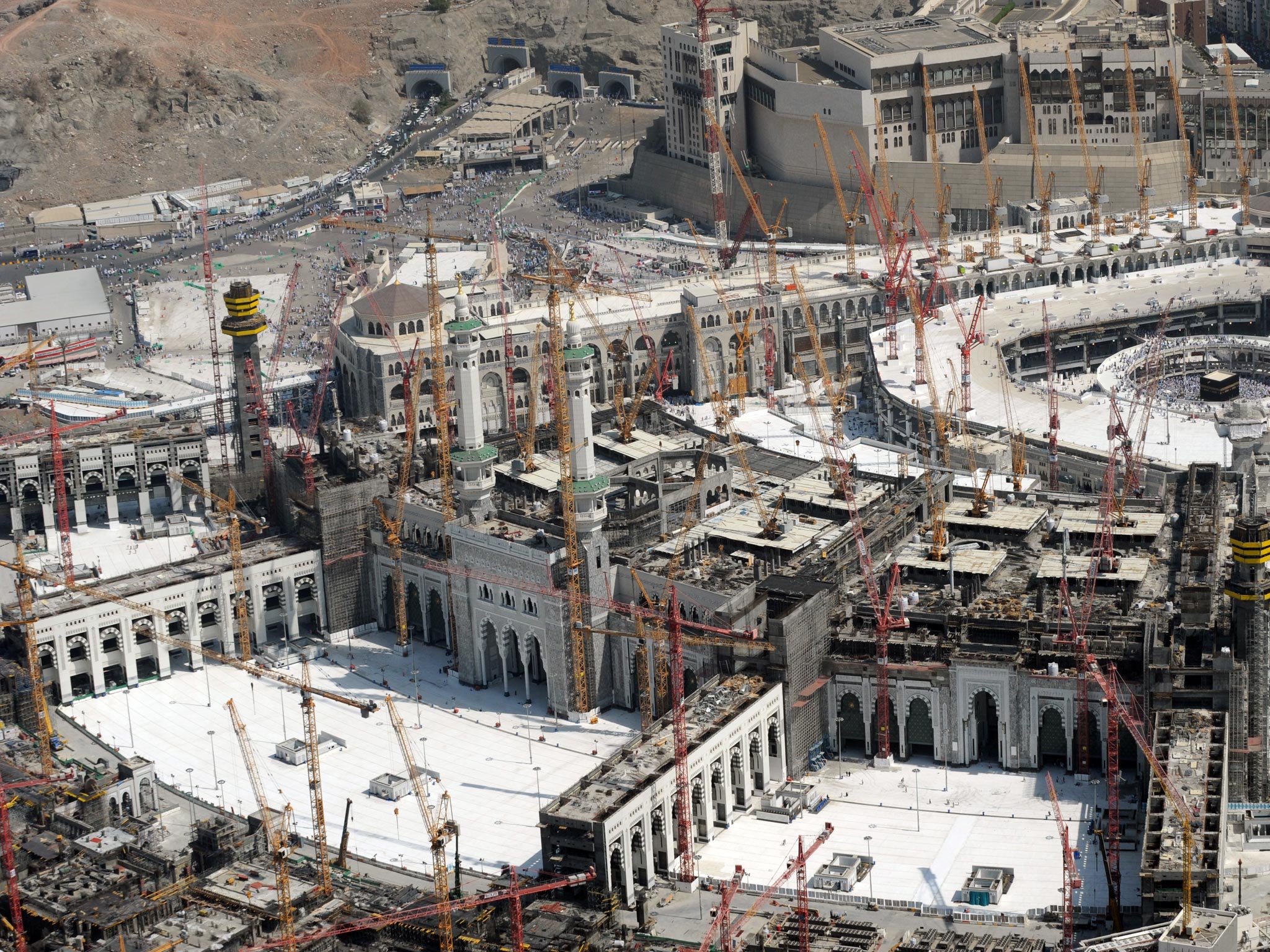 The Grand mosque and the Kaaba in the holy city of Mecca.